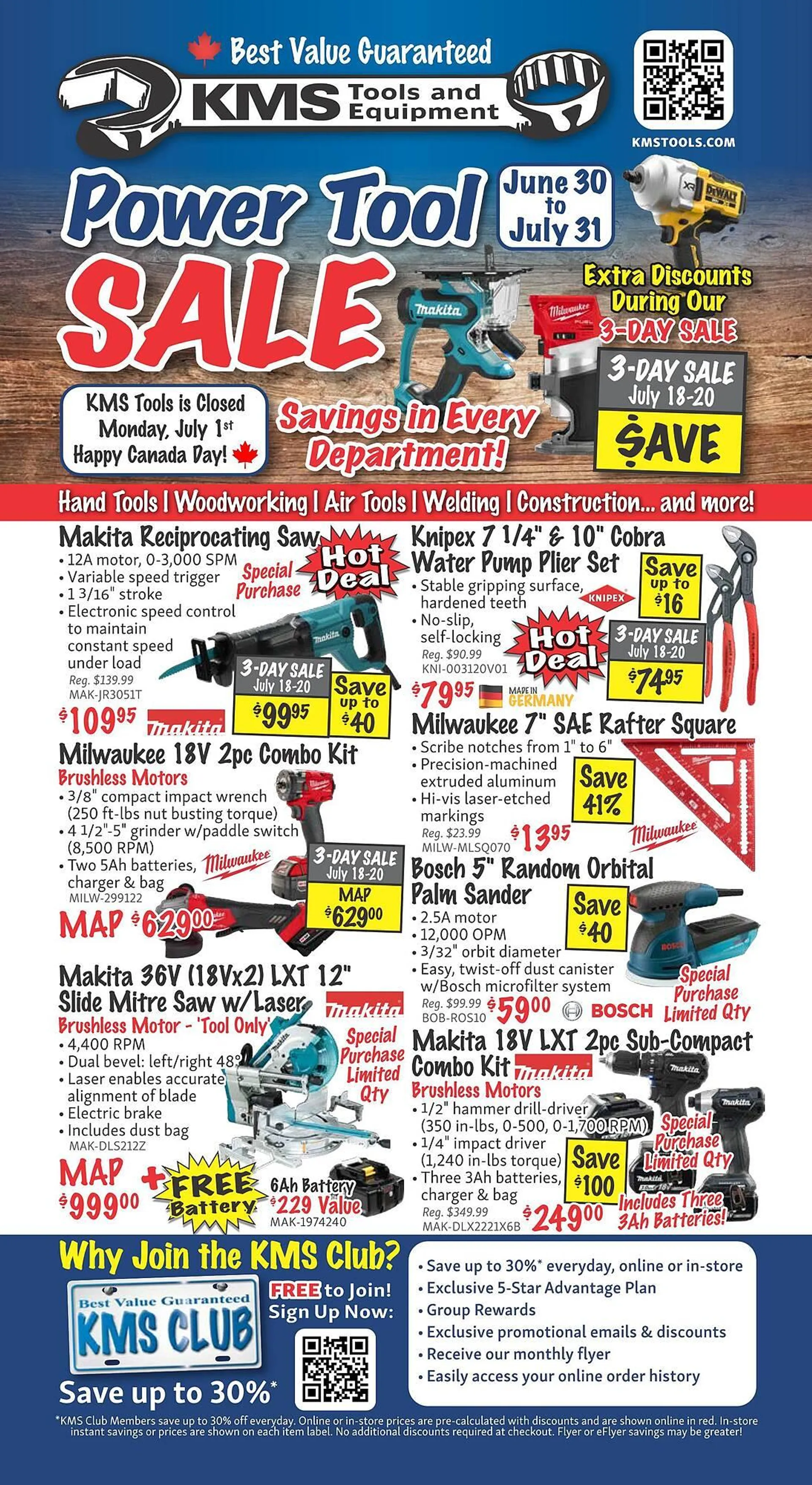 KMS Tools flyer from June 27 to July 31 2024 - flyer page 1