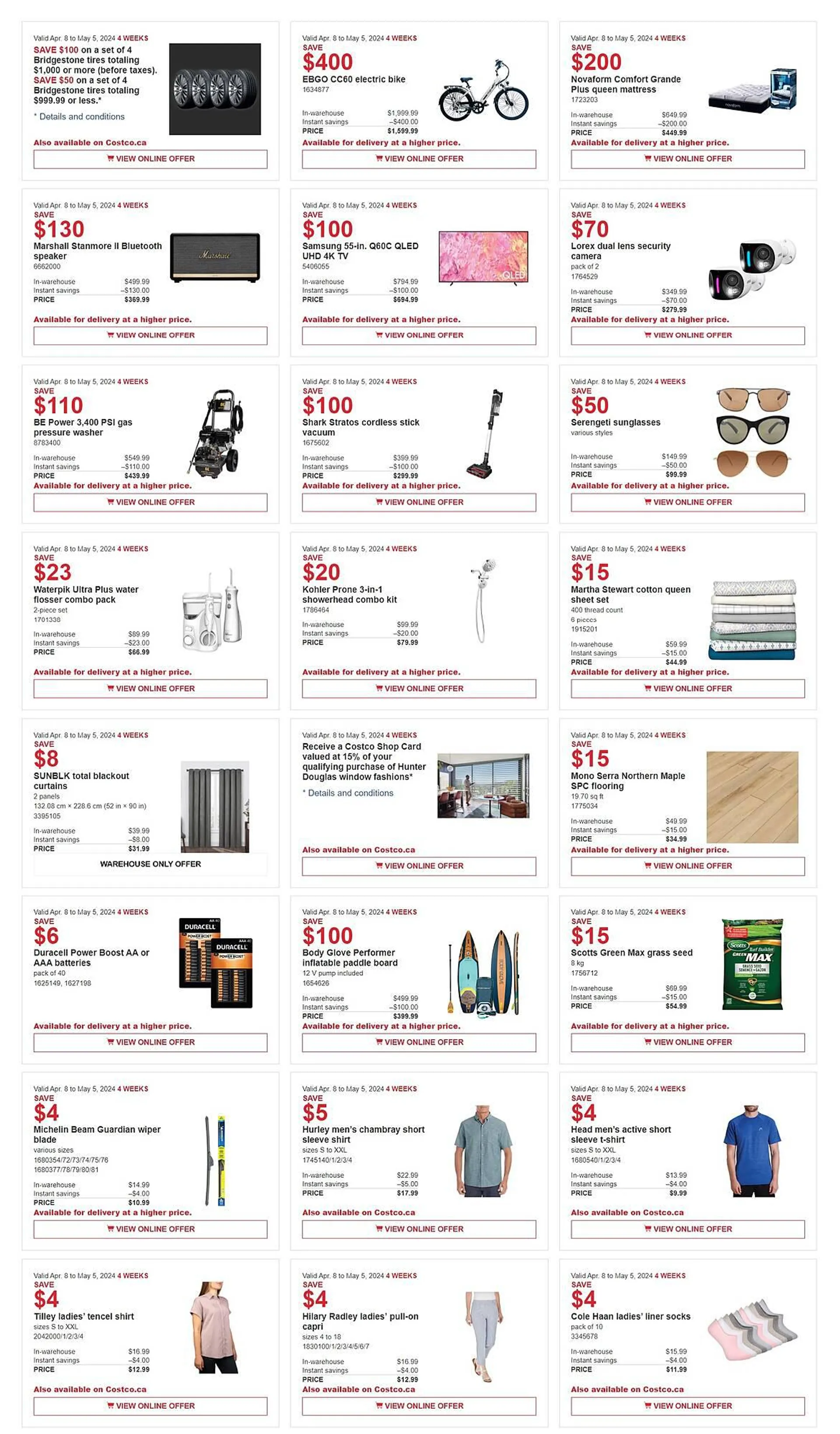 Costco flyer from April 8 to May 5 2024 - flyer page 1