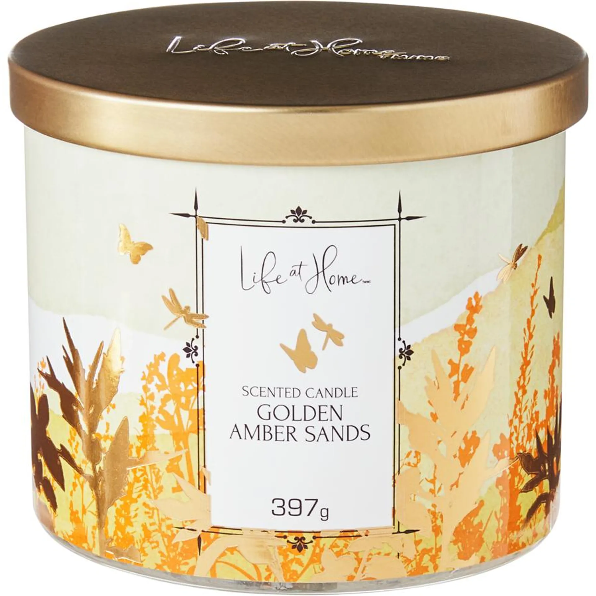 Scented Candle with Lid - Golden Amber Sands