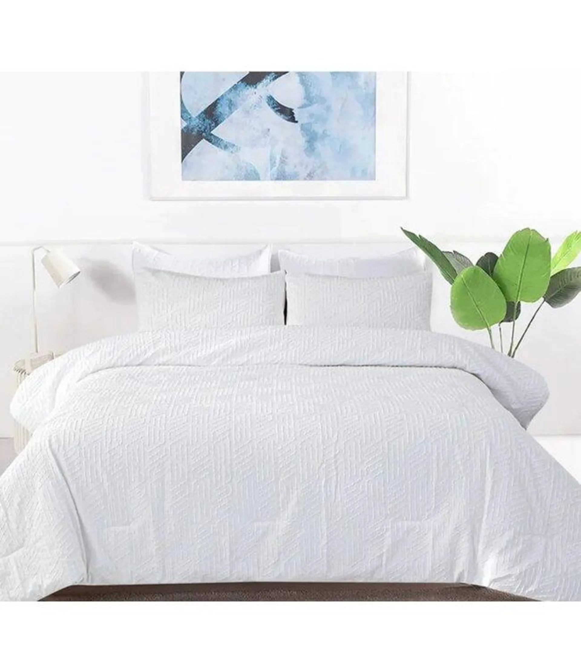 LAUREN TAYLOR ELSA 3 pc MICRO SCULPTED COMFORTER SET WHITE