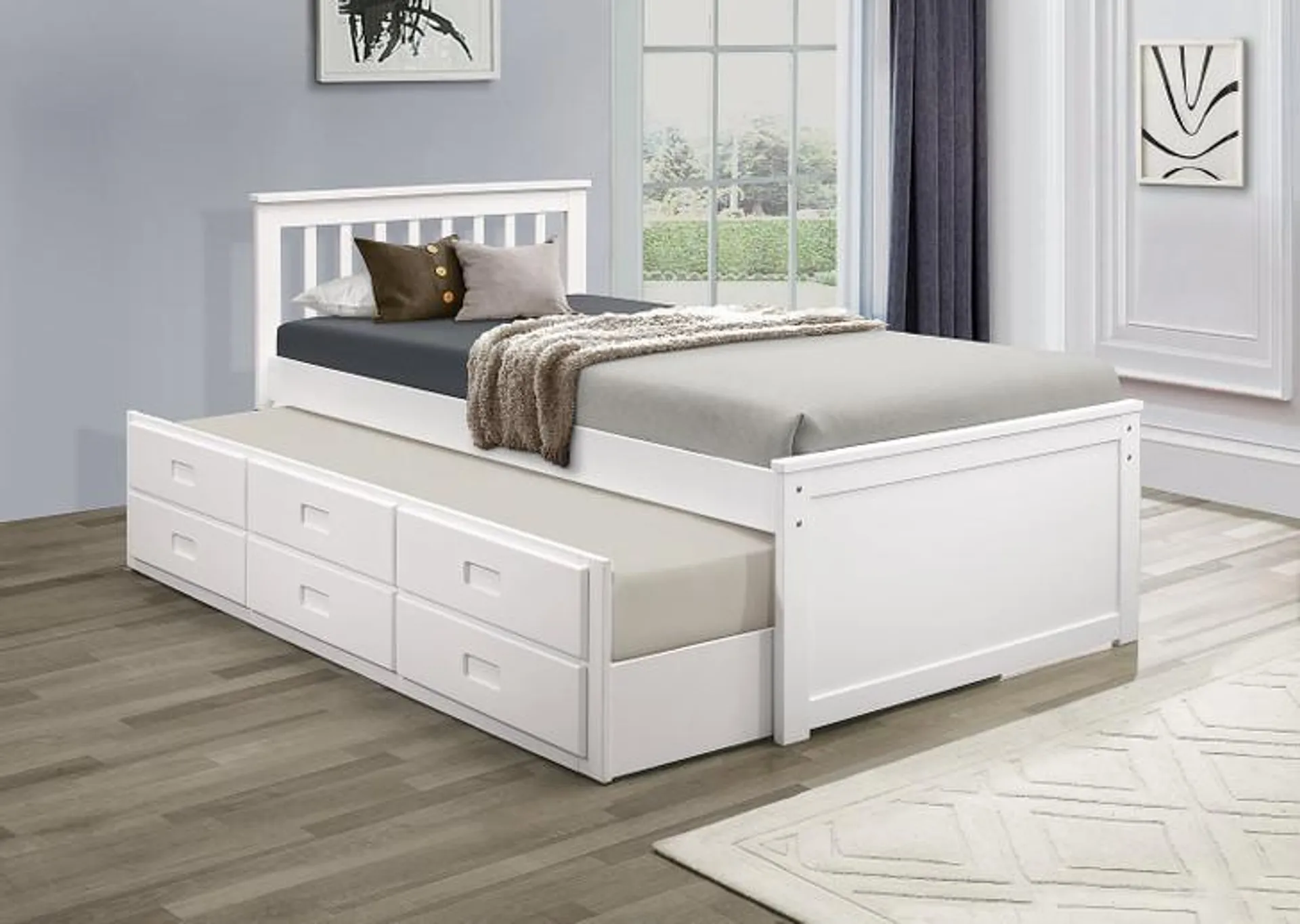 Huron Captain Bed with Trundle and Drawers