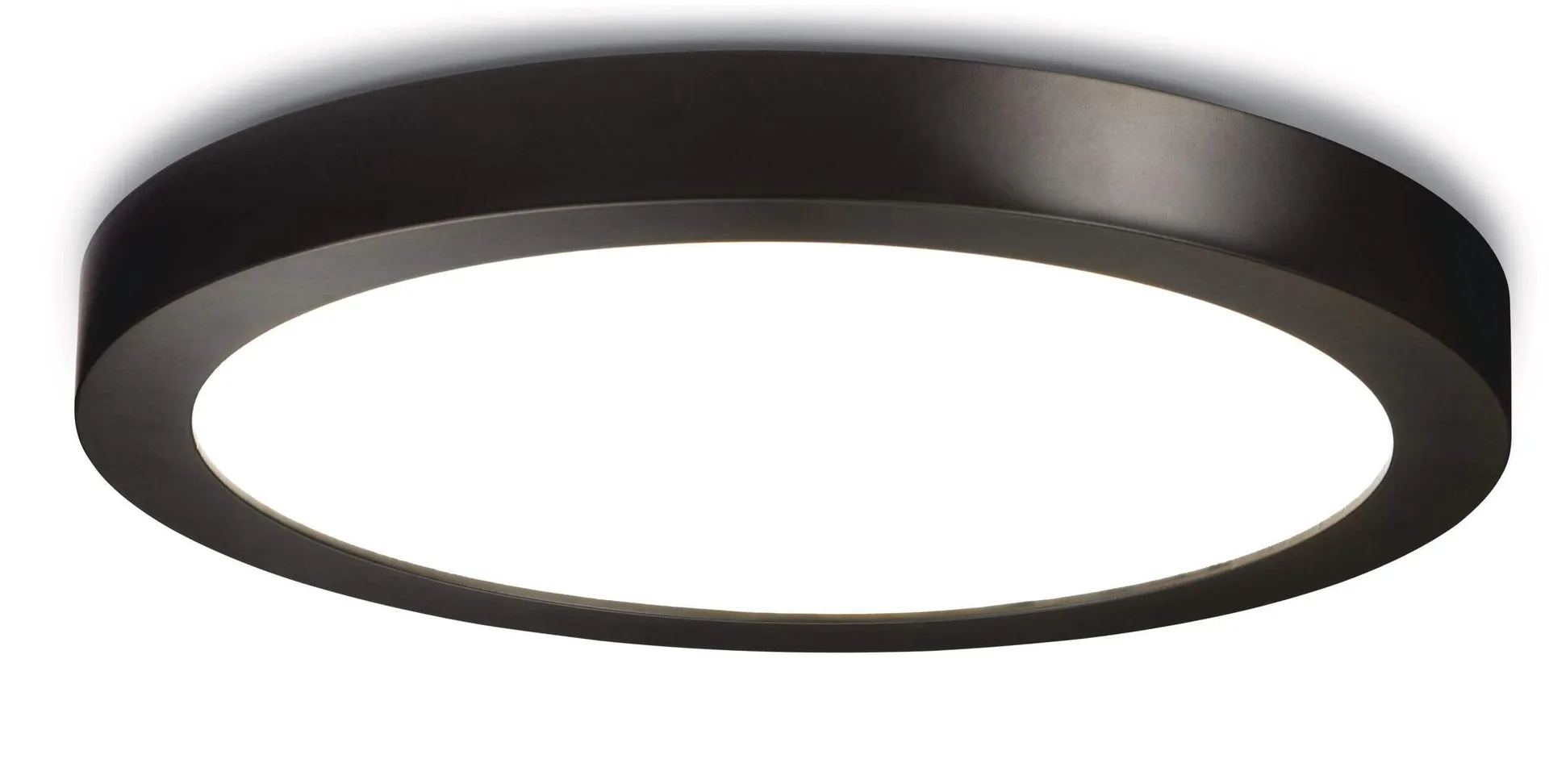 NOMA Round Frame LED Flush Mount Ceiling Light Fixture, Black, 9-1/2-in