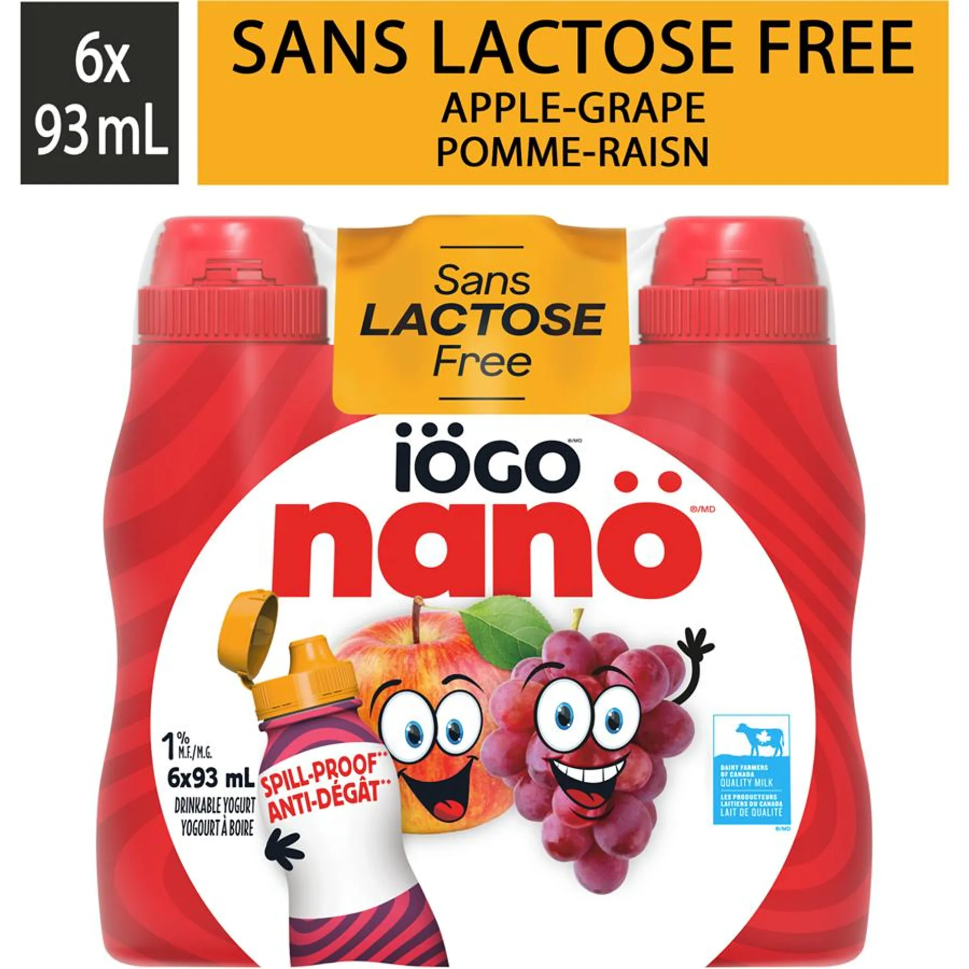 Nanö Drinkable Yogurt Lactose Free Apple-Grape 1%