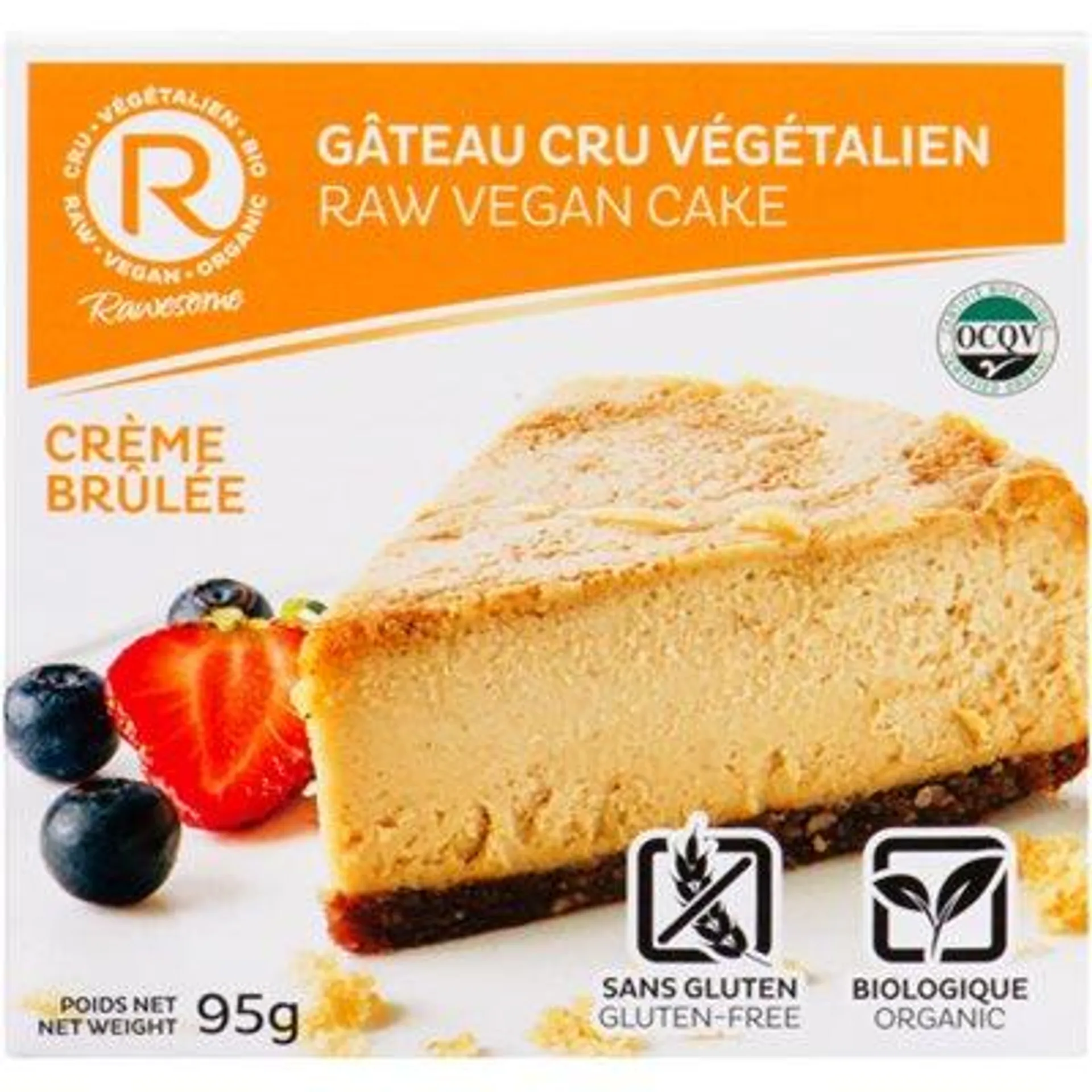 Rawesome Gâteau Cru Végétalien Crème Brûlée 95 g