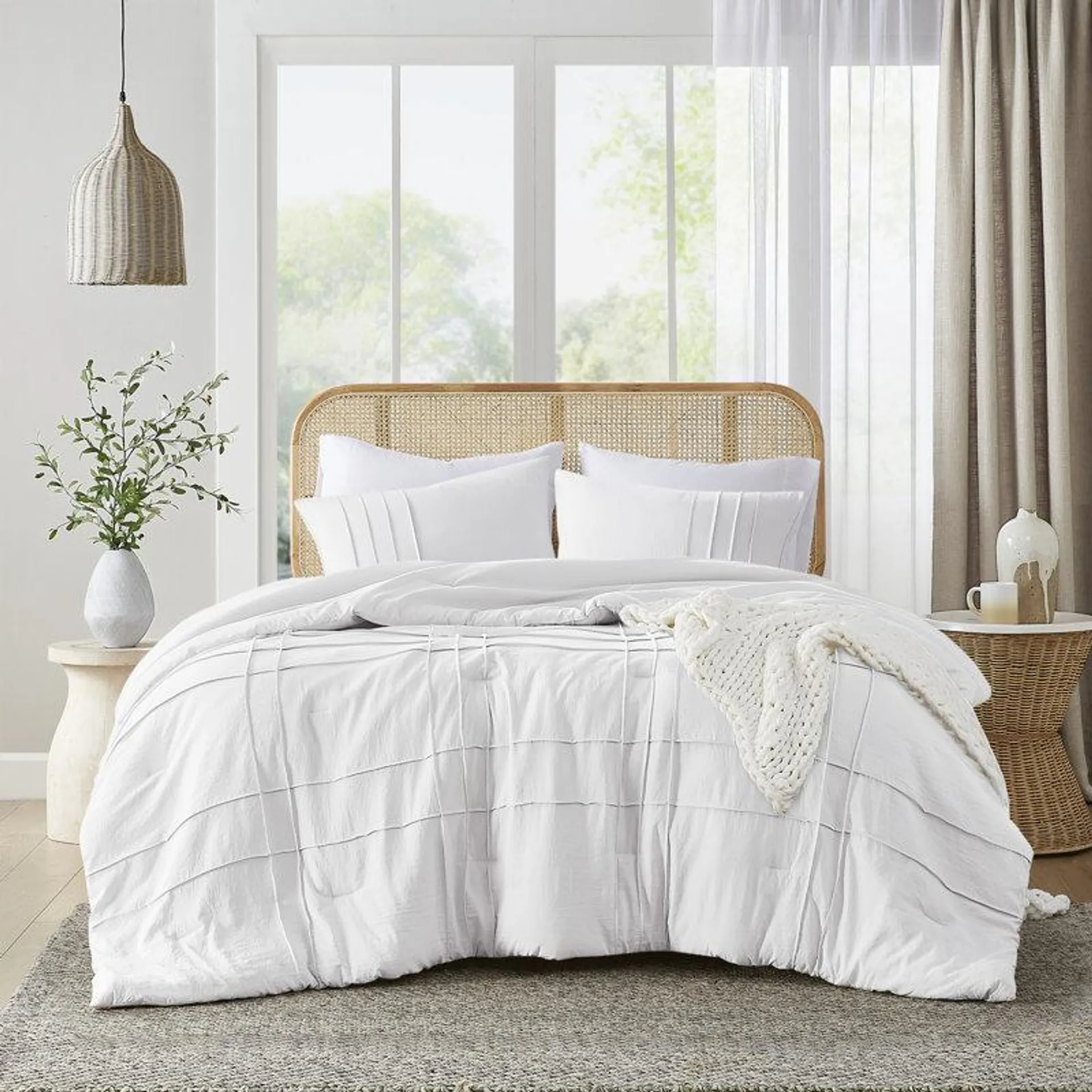 Harris Pinch Pleated Soft Washed Boho Comforter Set