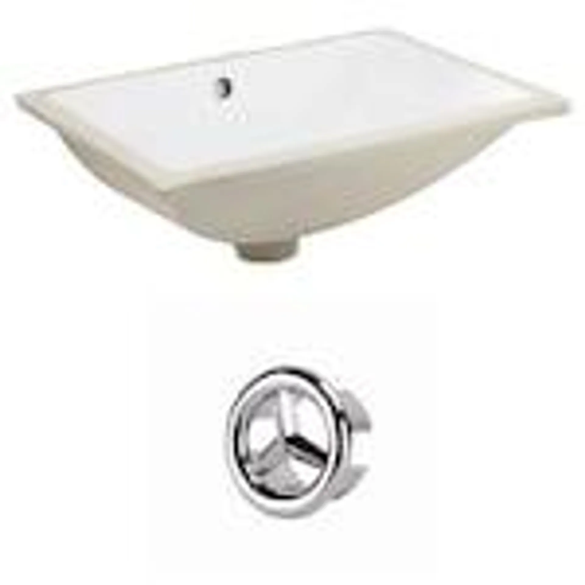 20.75- inch W CSA Rectangle Undermount Sink Set In White - Chrome Hardware