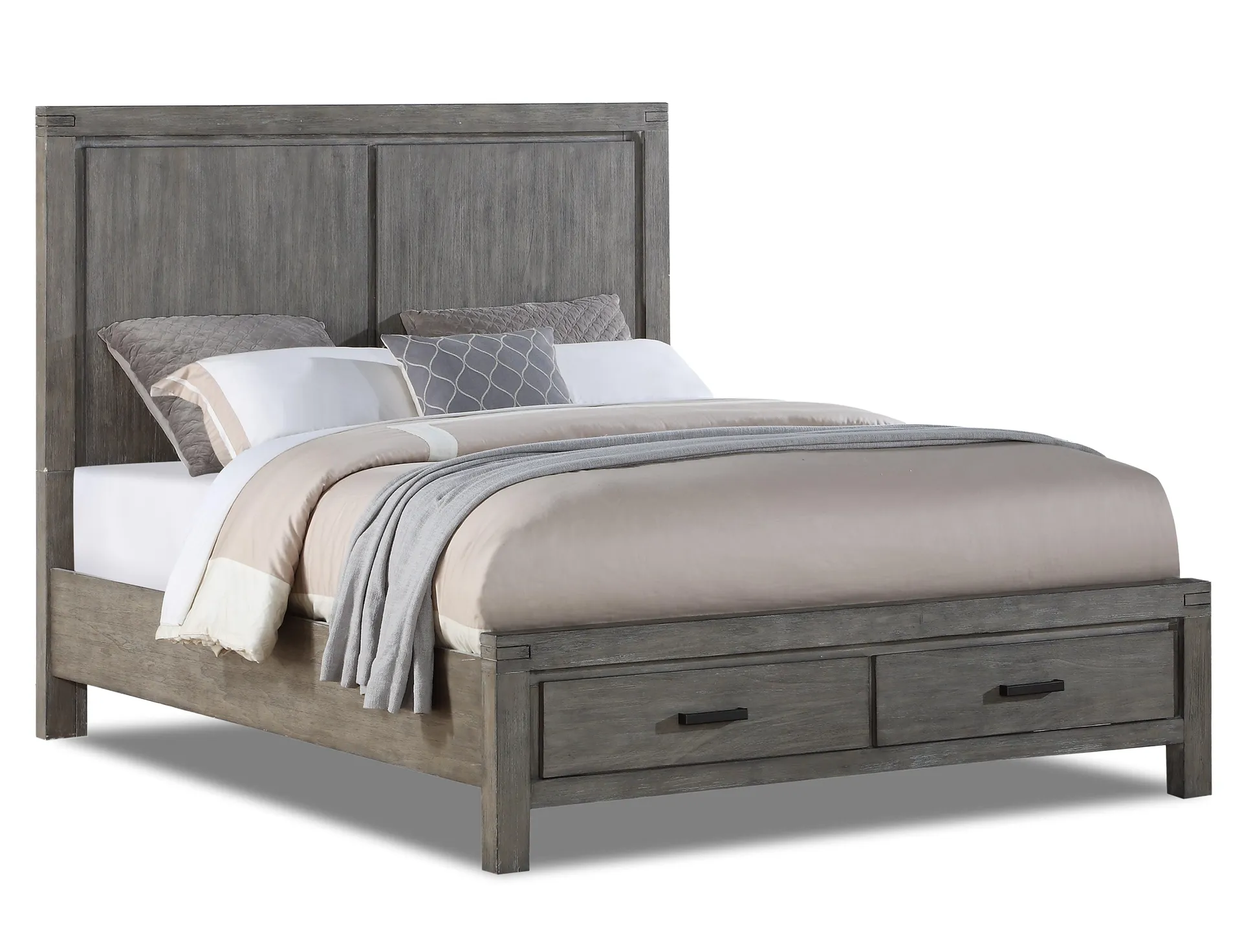 Copeland 3-Piece Queen Storage Bed - Wire-Brushed Grey