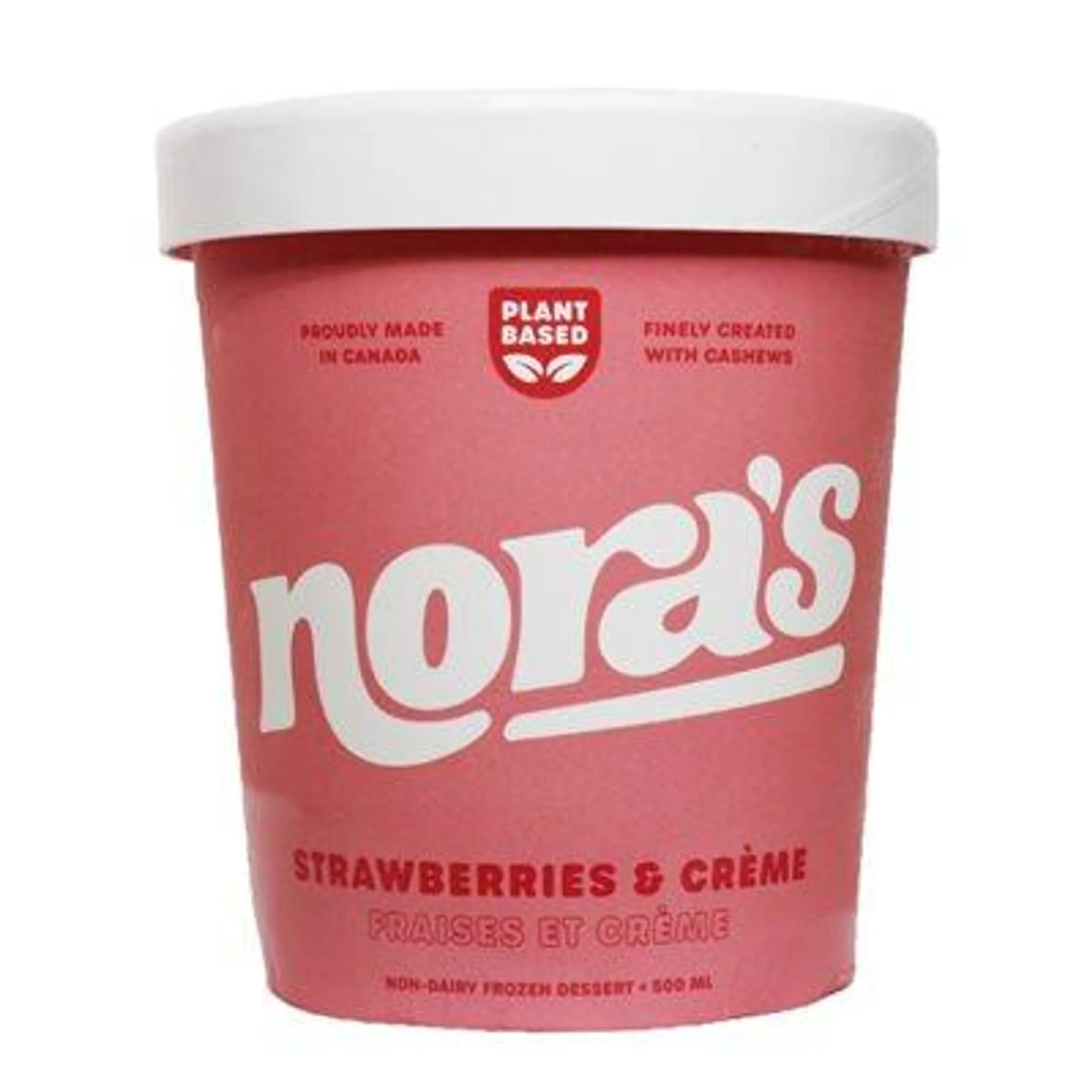 Nora's Dessert glacé à base de plantes-Fraises & Crème 500ml