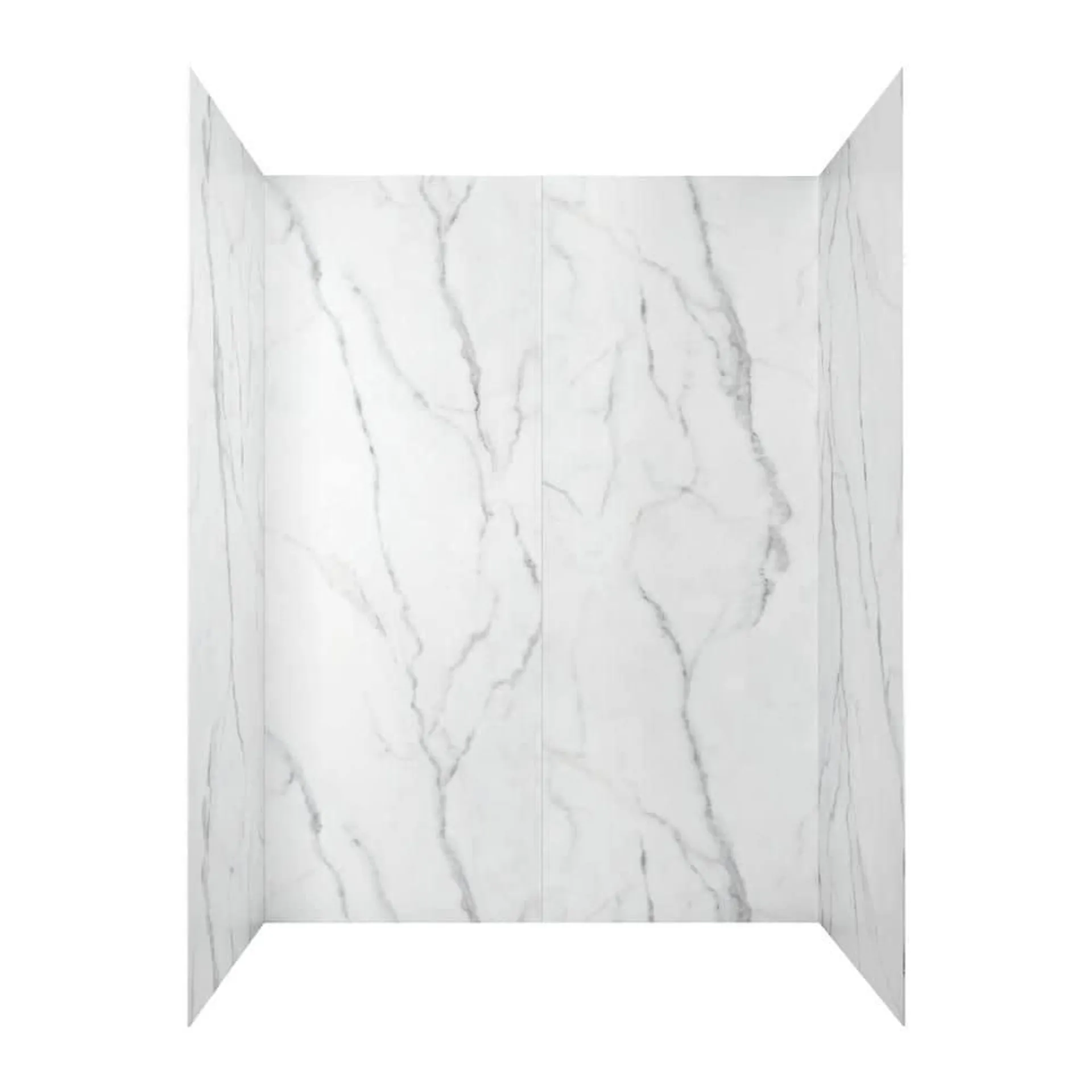 Passage 60 in. x 72 in. 4-Piece Glue-Up Alcove Shower Wall in Serene Marble