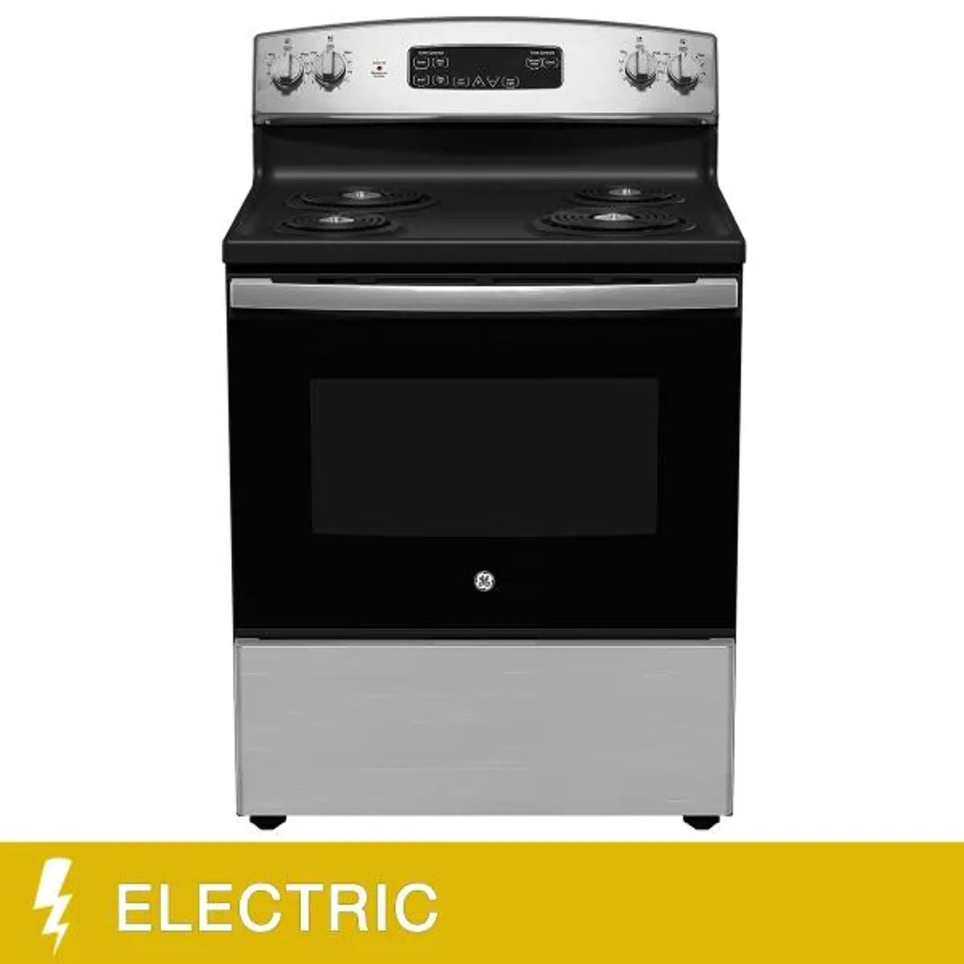 GE 30 in. 5.0 cu ft. Stainless Steel Electric Range with Coil Top Burner