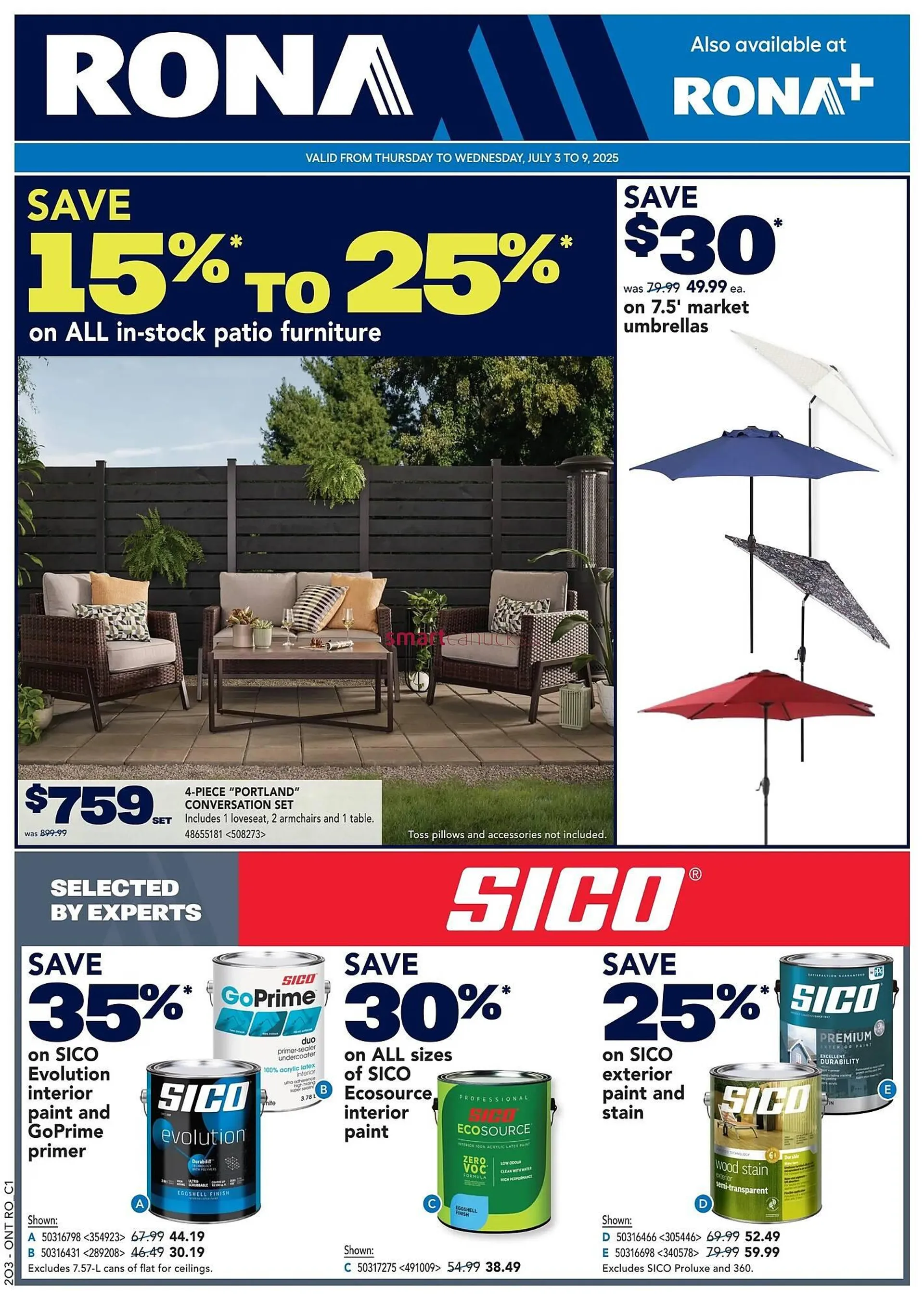 RONA flyer from July 3 to July 9 2025 - flyer page 1