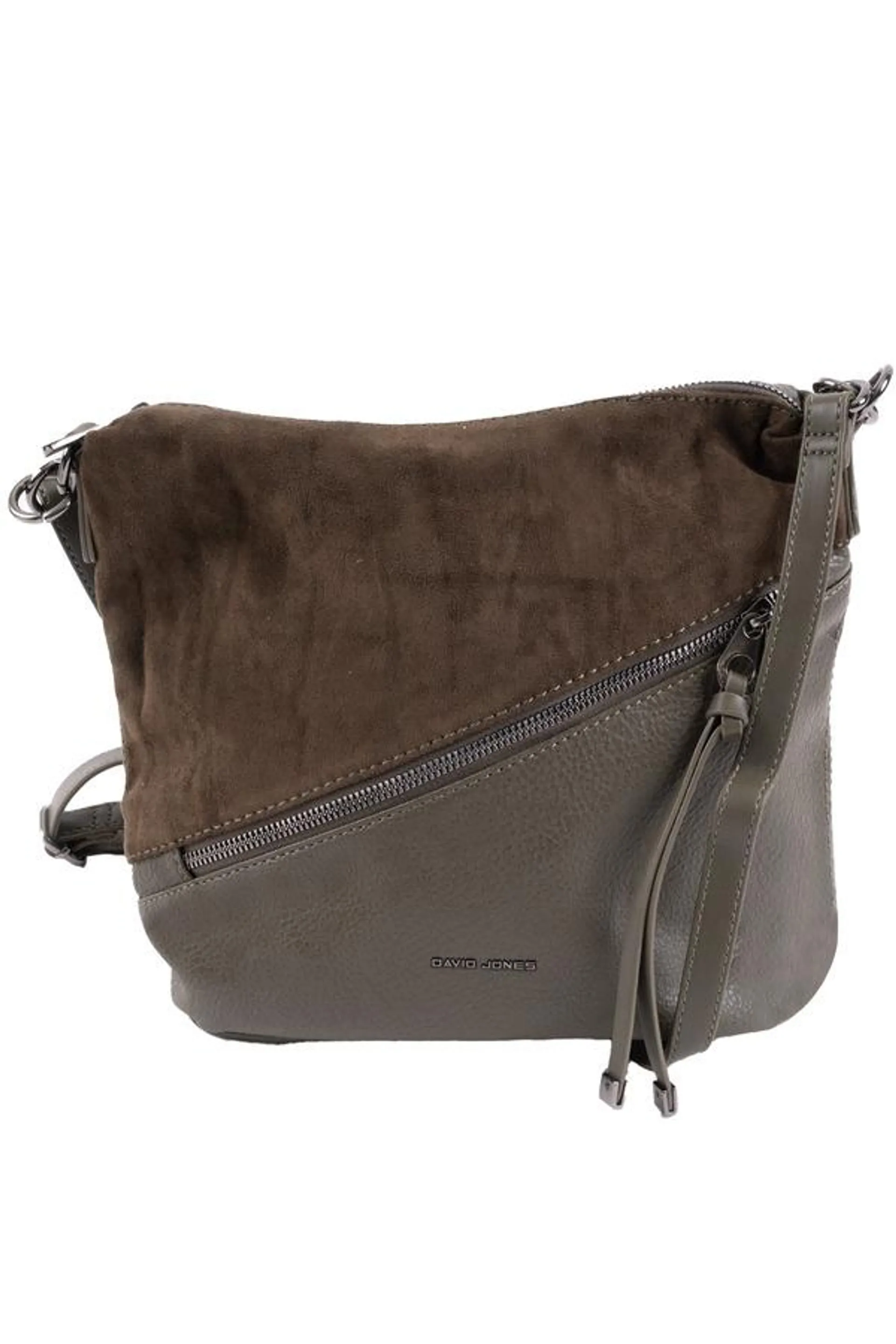 Micro suede satchel bag