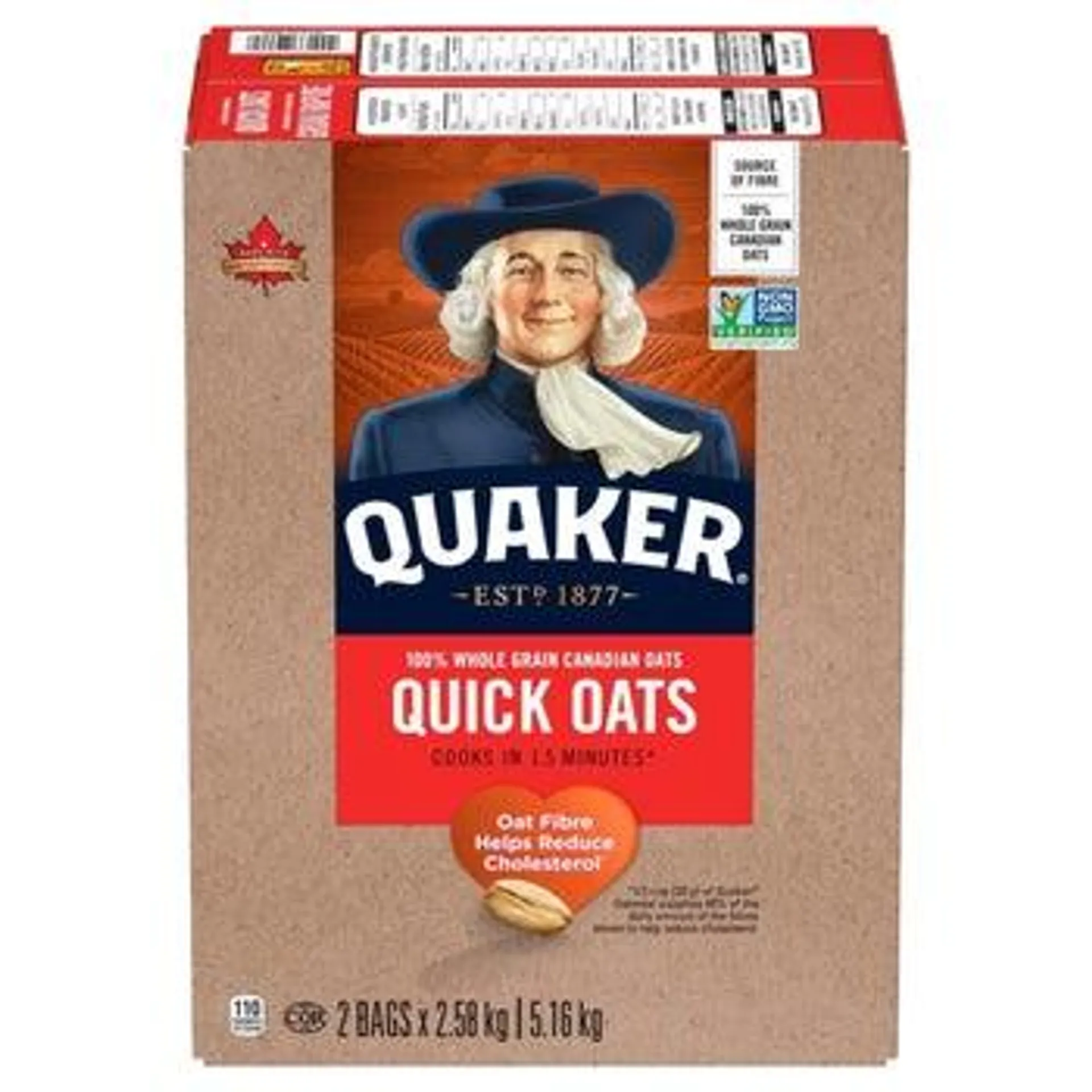 Quaker Quick Oats, 2 × 2.58 kg