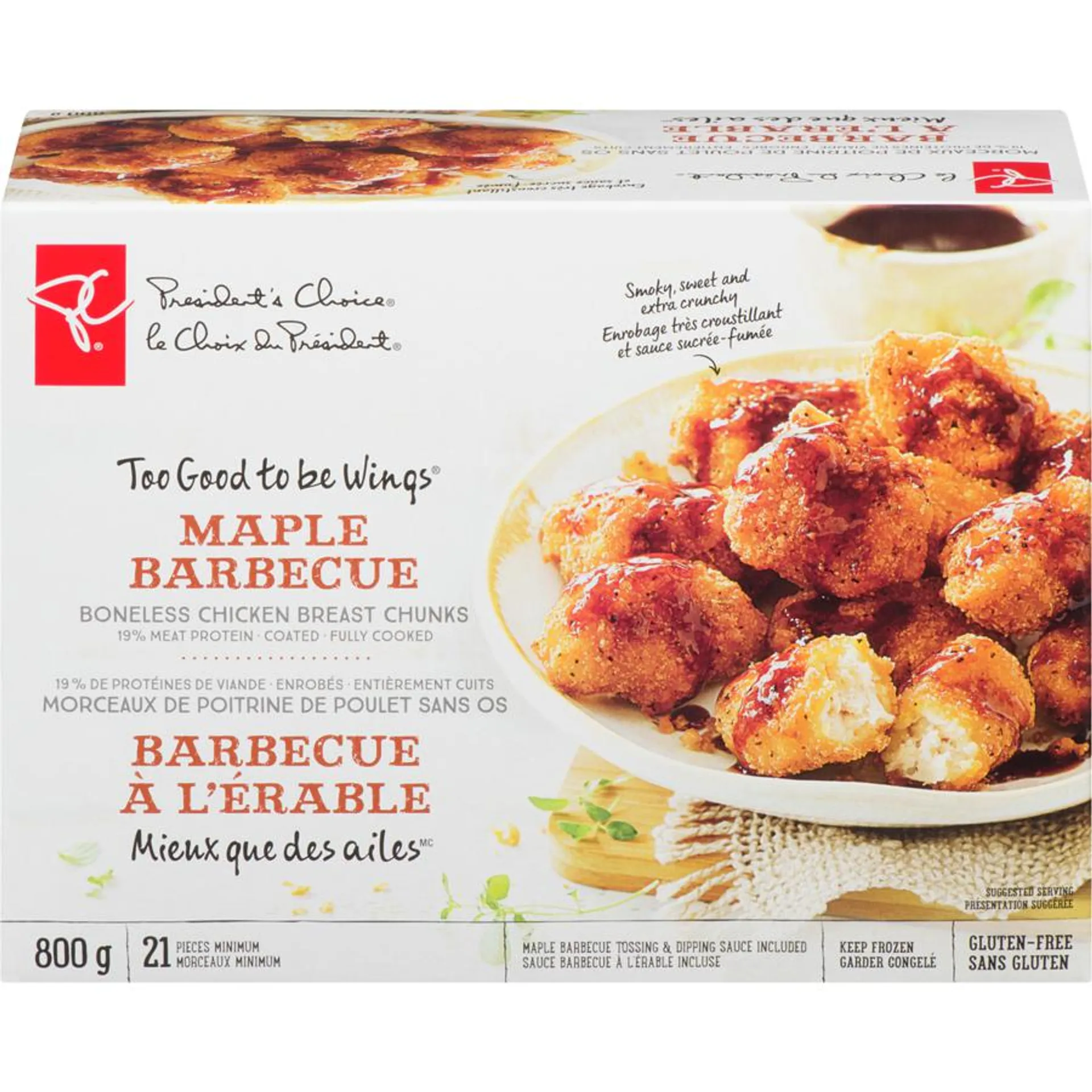 Too Good To Be Wings Maple Barbecue Boneless Coated Chicken Breast Chunks