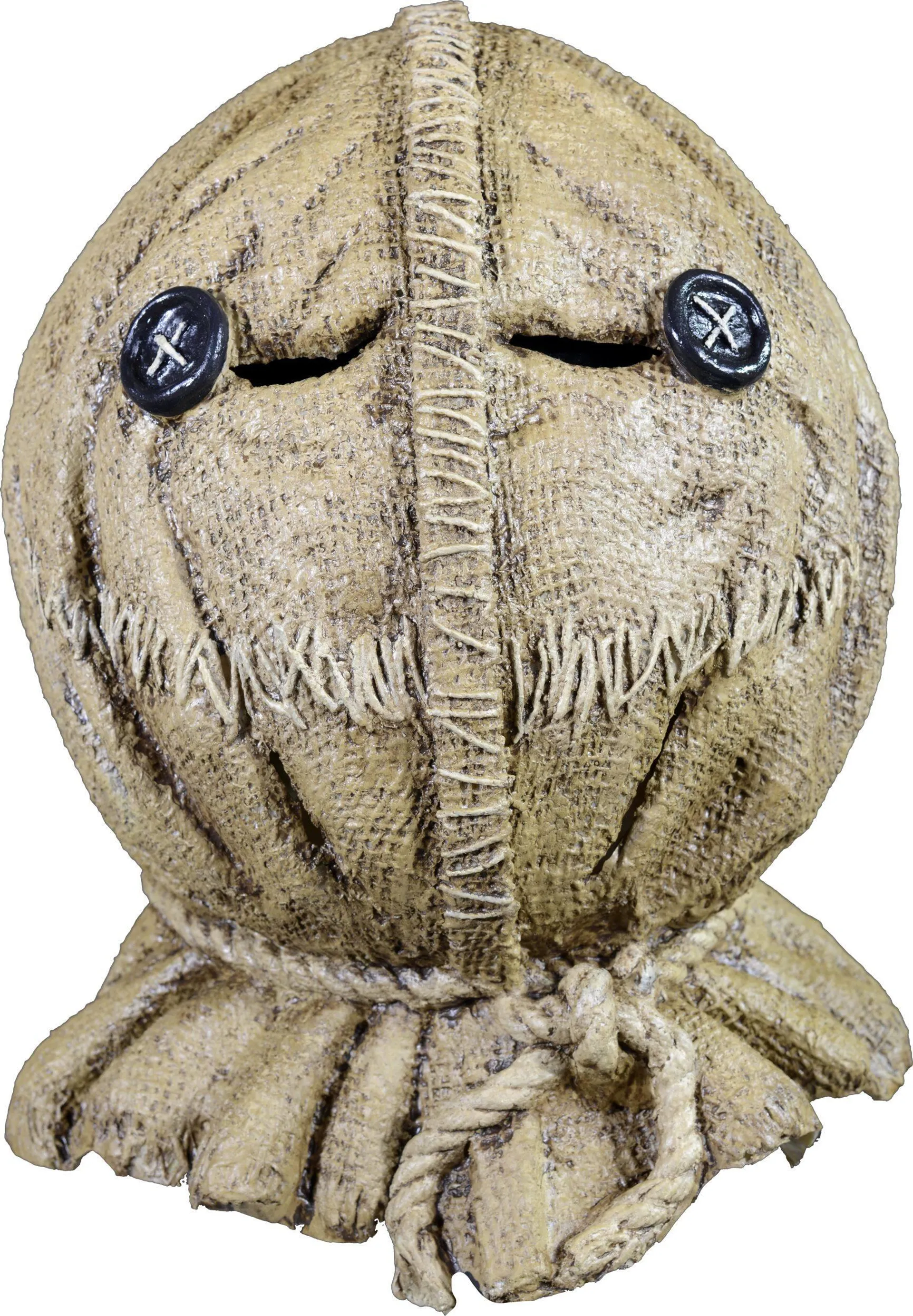 Trick 'r Treat Sam Burlap Stitched Mask, Brown, One Size, Wearable Costume Accessory for Halloween