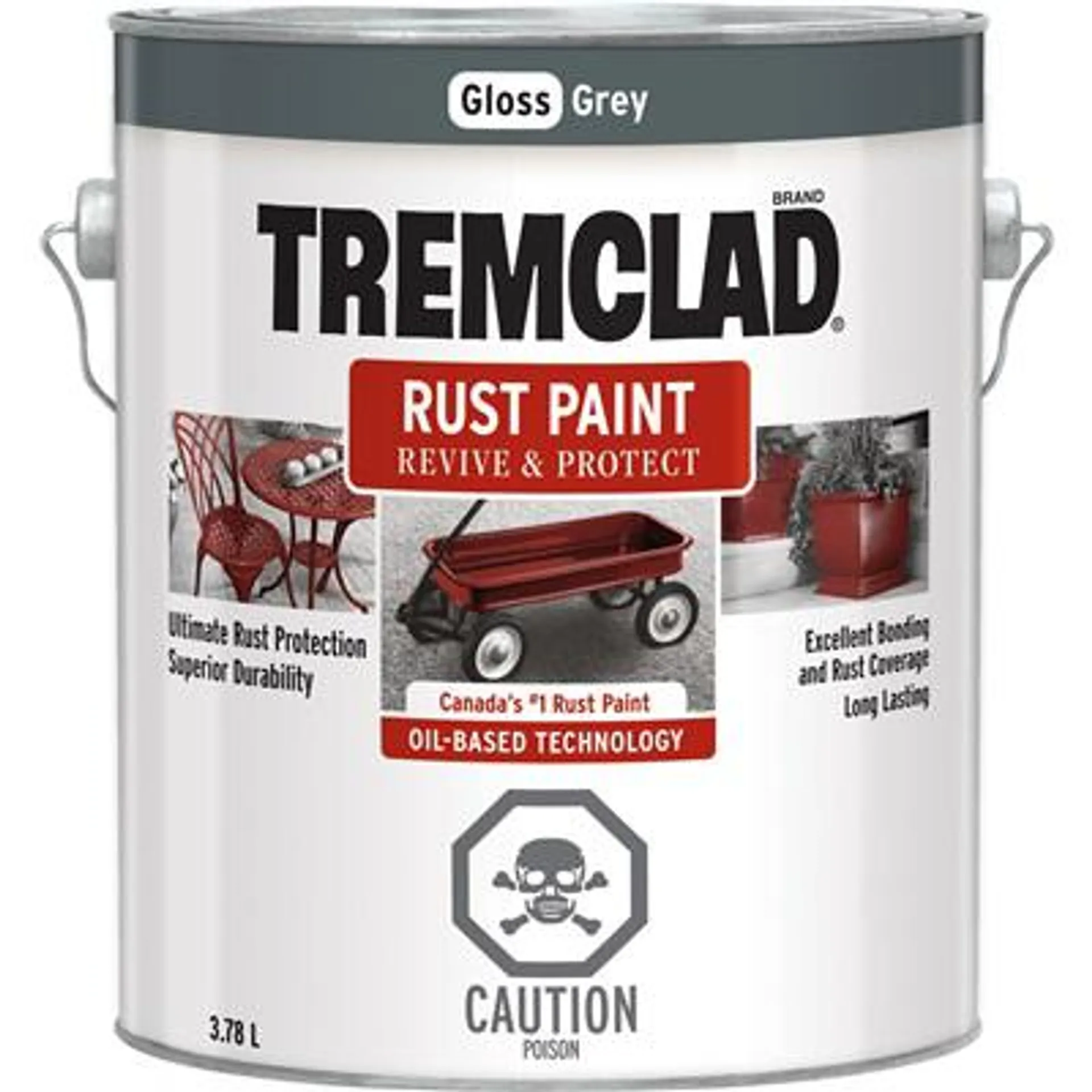 Tremclad Rust Paint Grey 3.78L