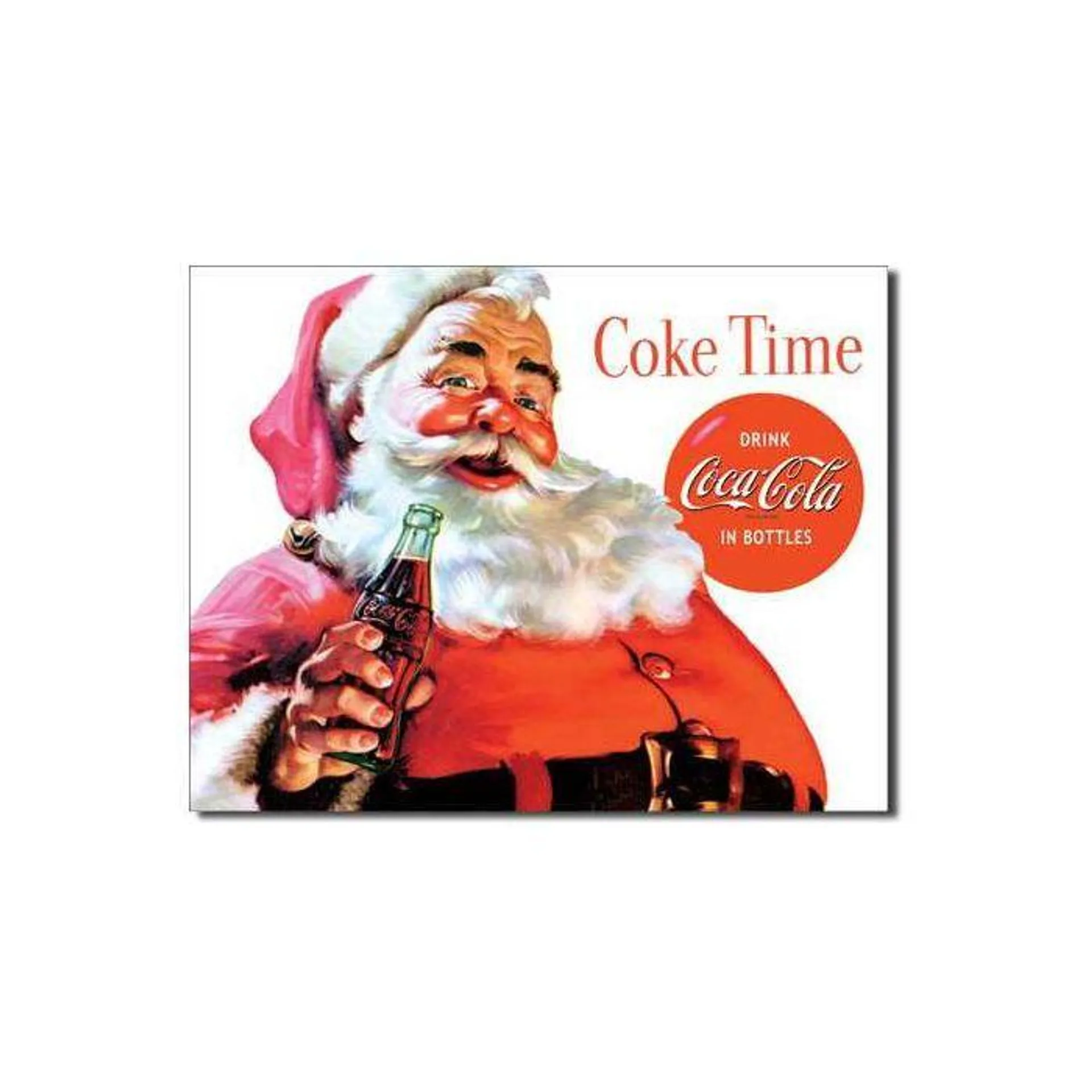 Santa Coke Time Tin Sign