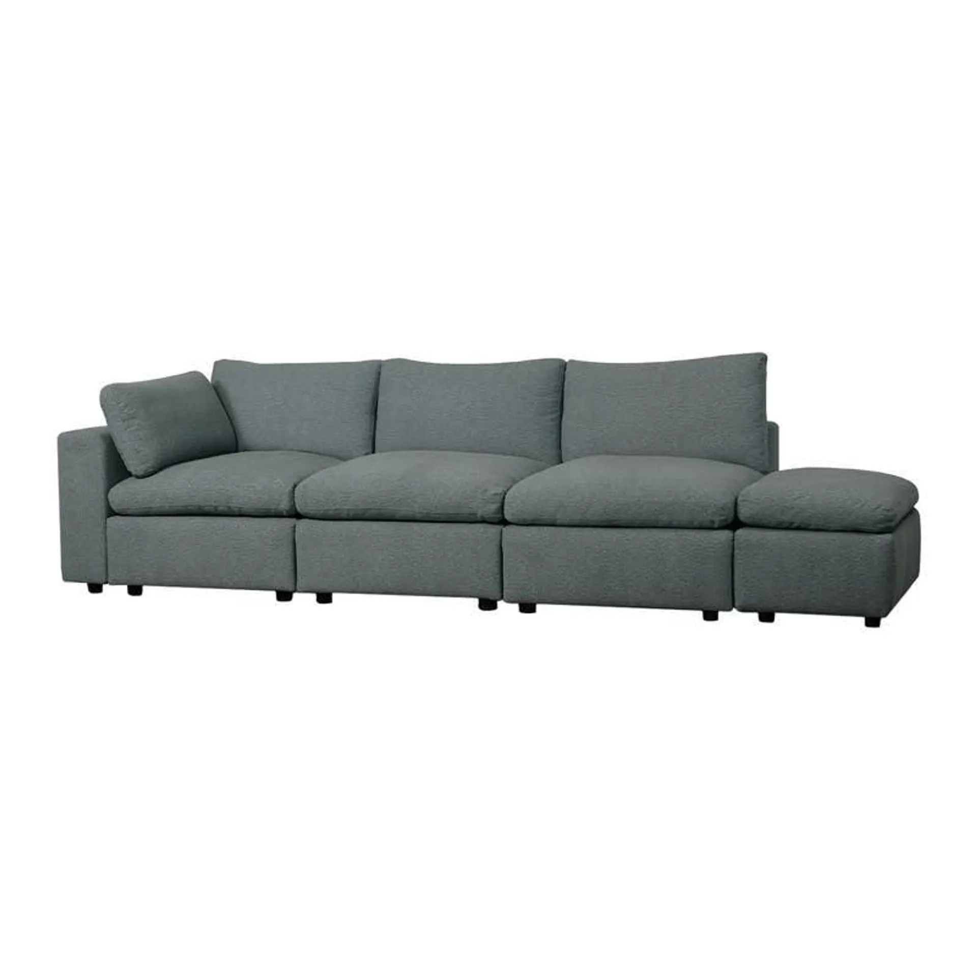 Sofa modulaire avec ottoman gris - 5 mcx