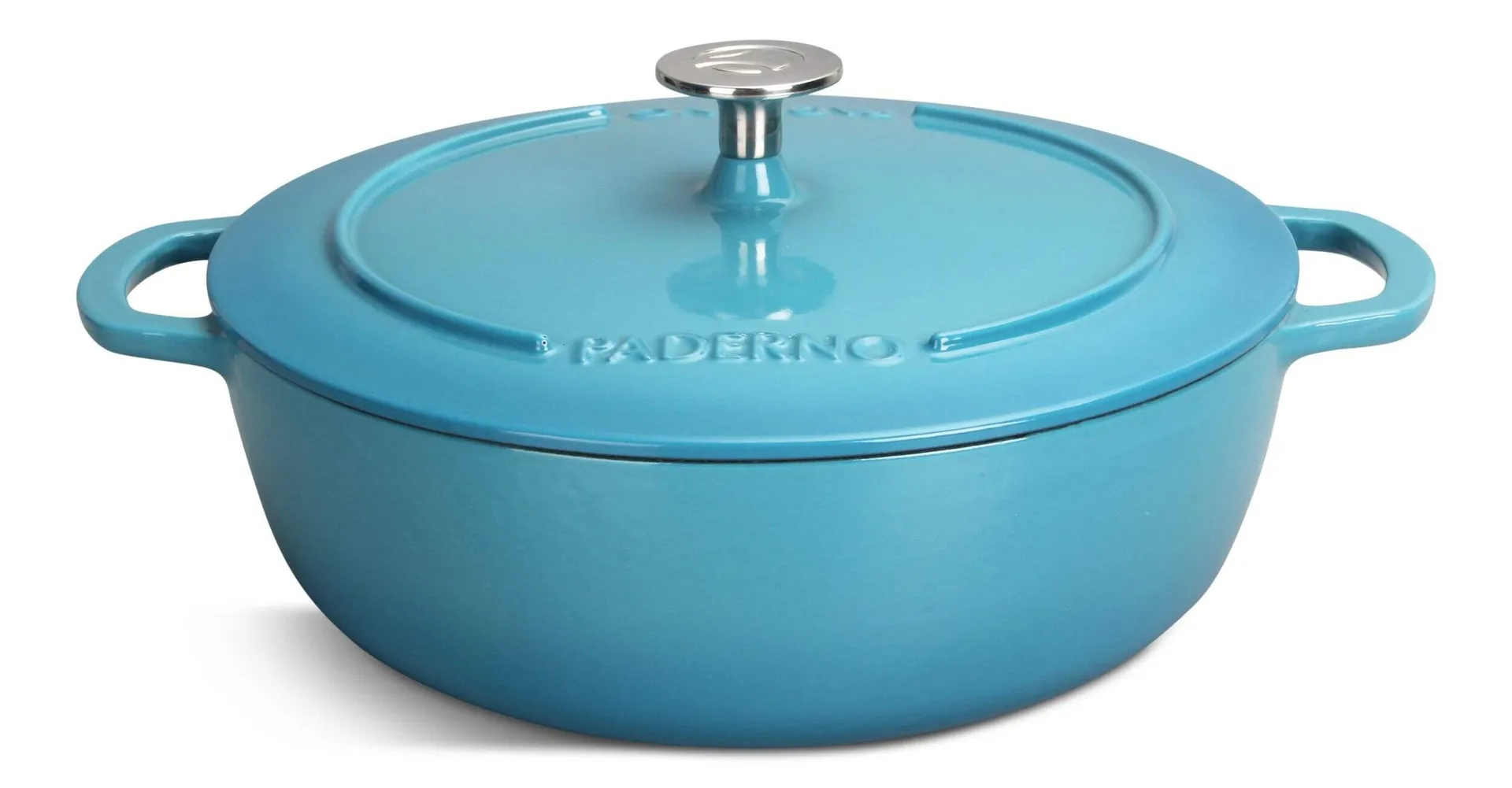 PADERNO Braiser, Durable Cast Iron, Oven Safe, Atlantic Blue, 5-qt