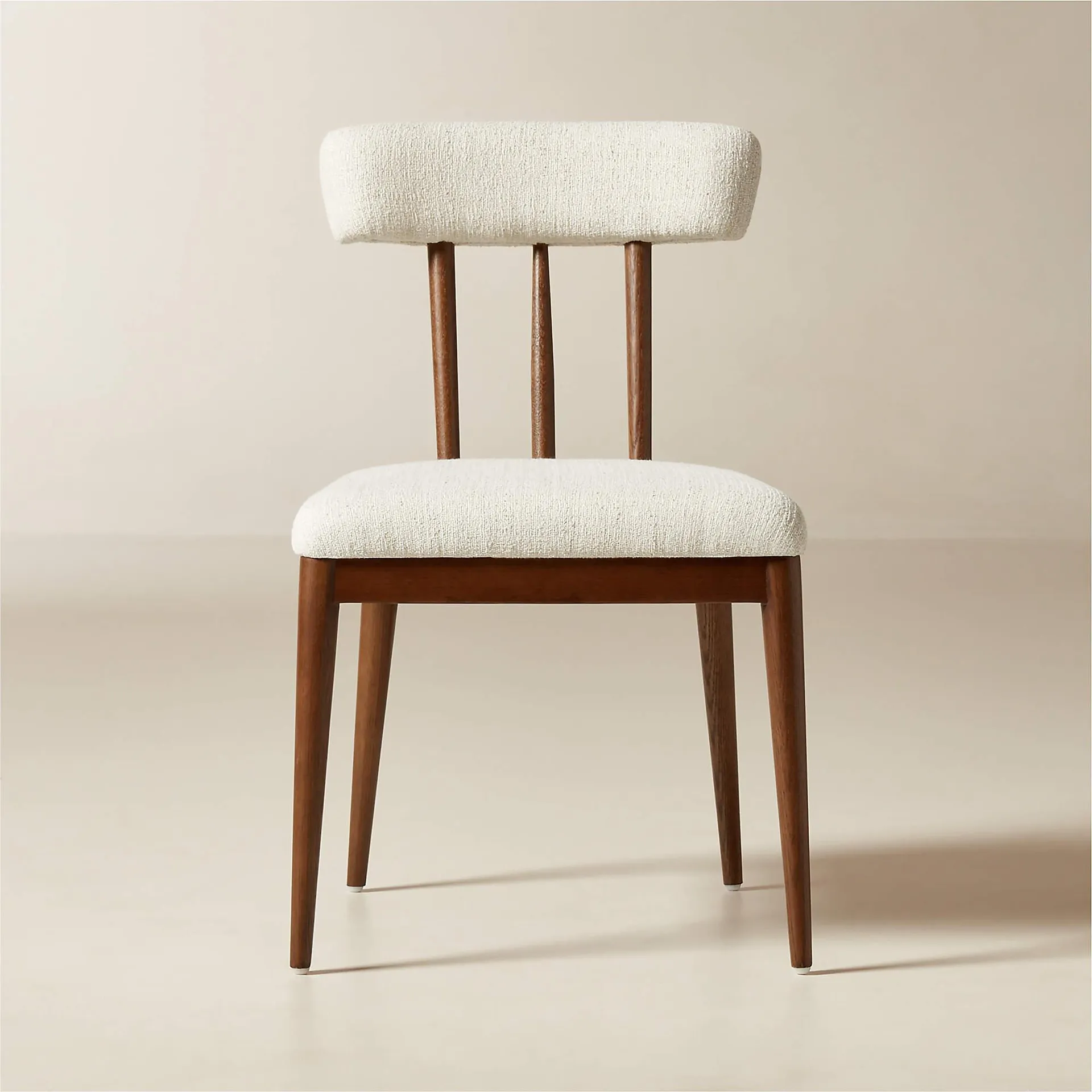 Arcos Oak Wood and Ivory Upholstered Dining Chair