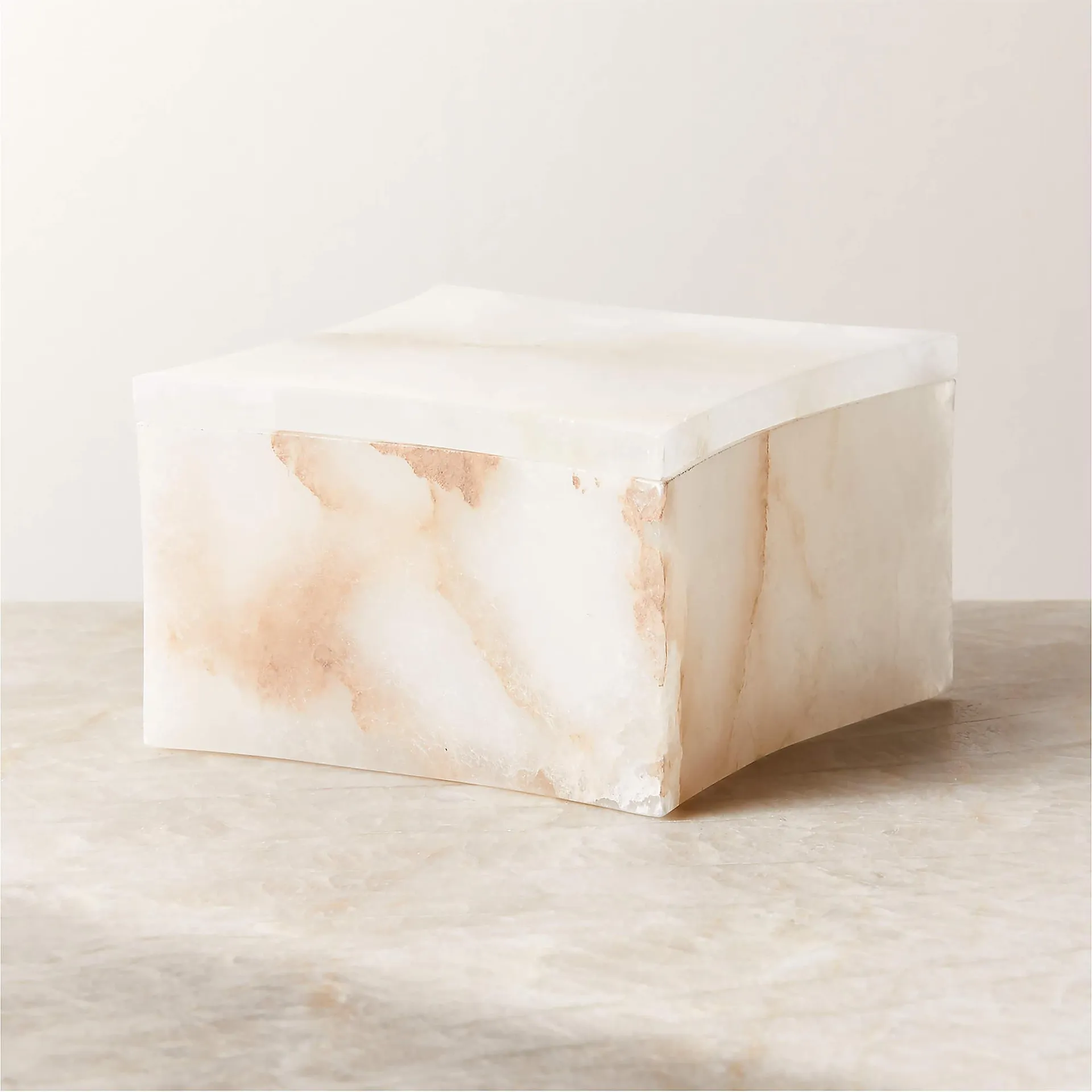 Nadege White Alabaster Box