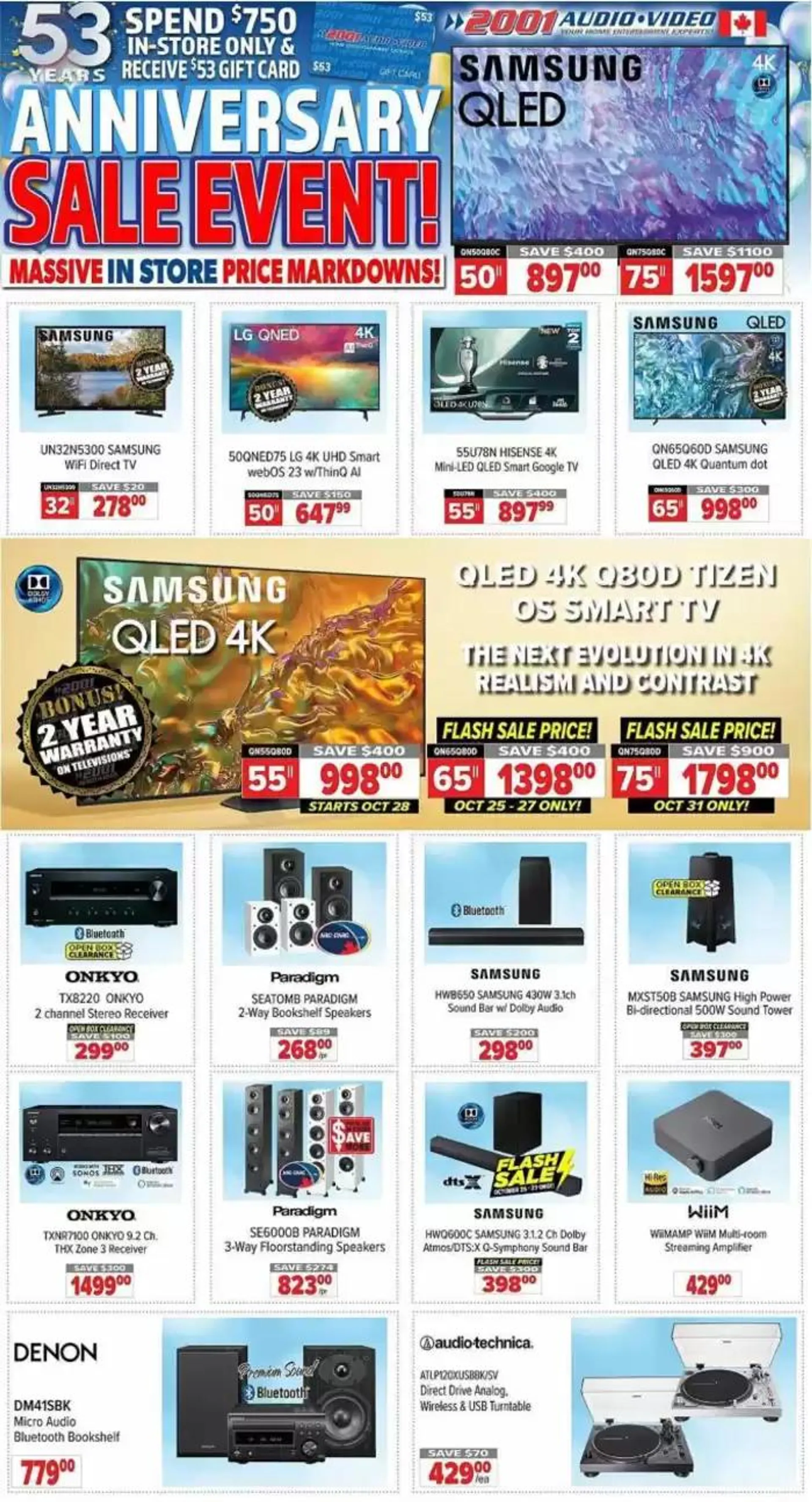 2001 Audio Video weekly flyer - 1