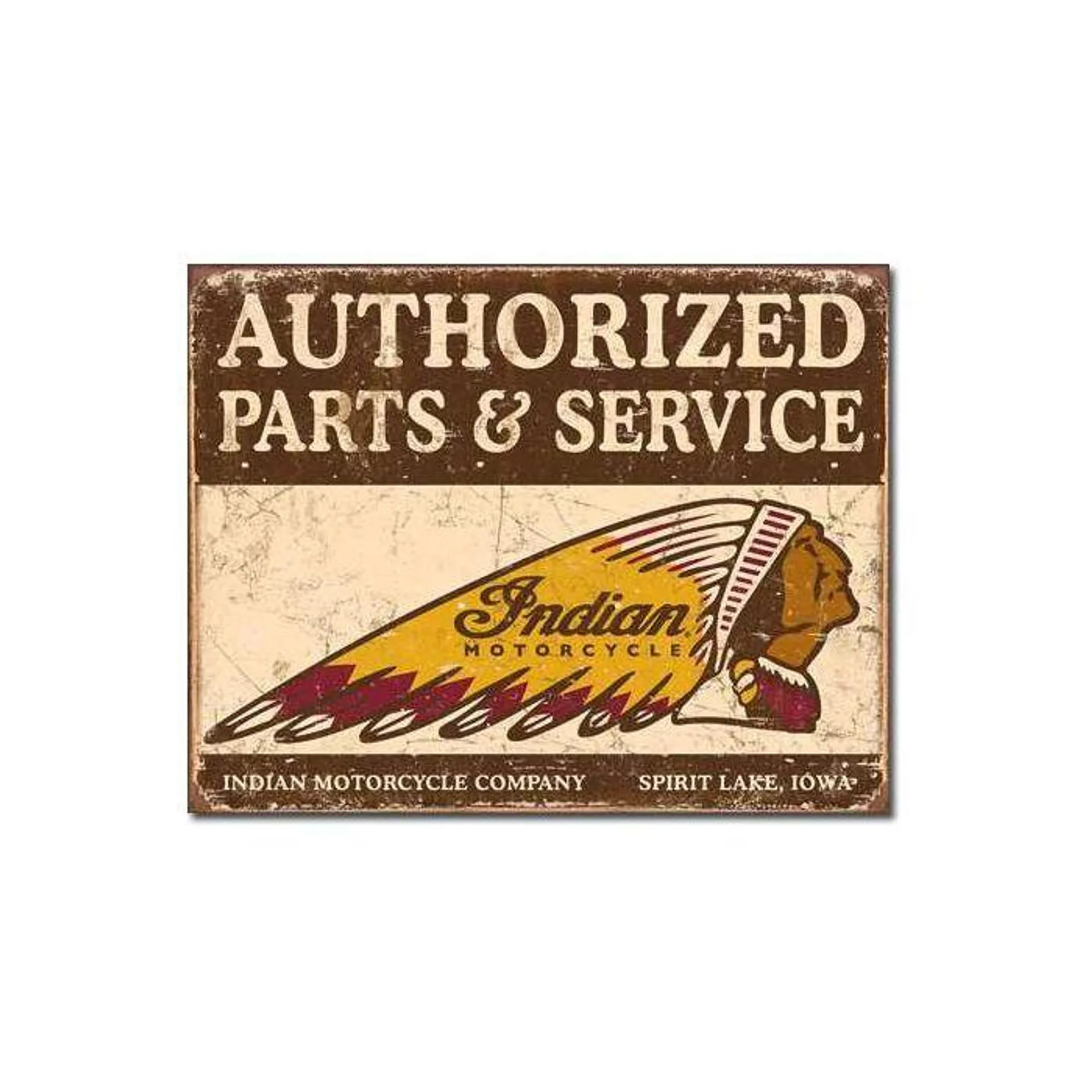 Authorized Indian Parts & Service Tin Sign