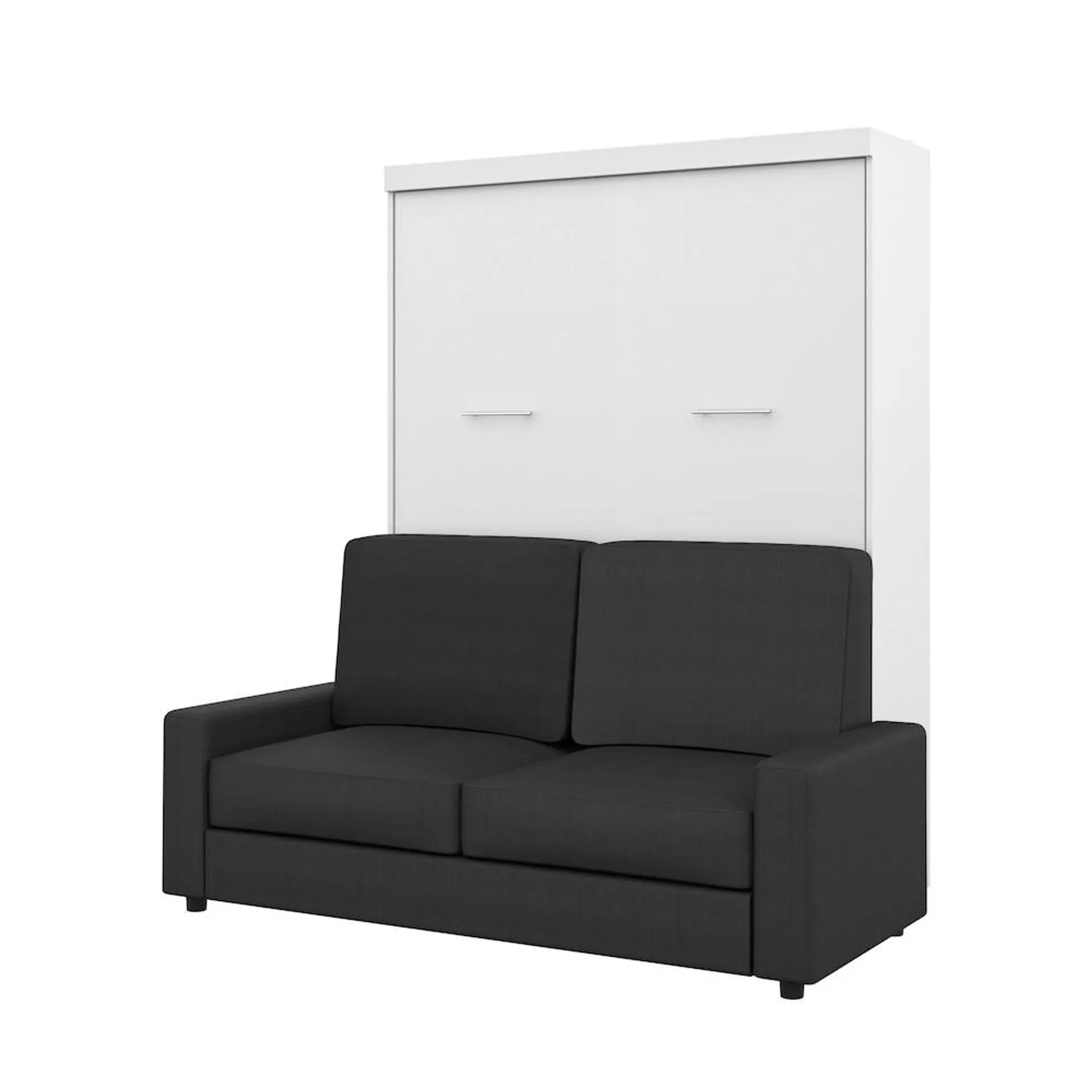 Nebula 78W Queen Murphy Bed and a Sofa white