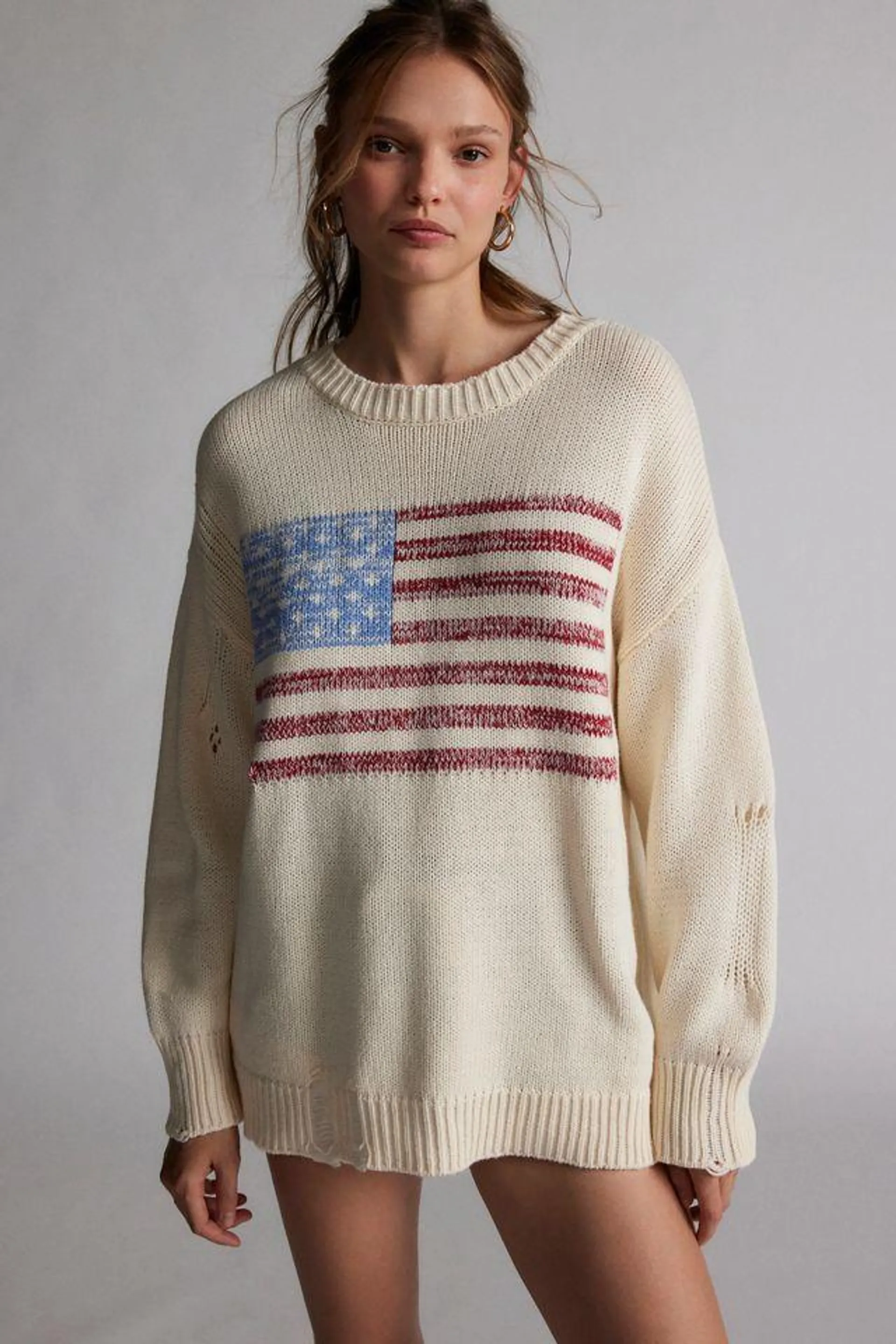 BDG American Flag Crew Neck Sweater