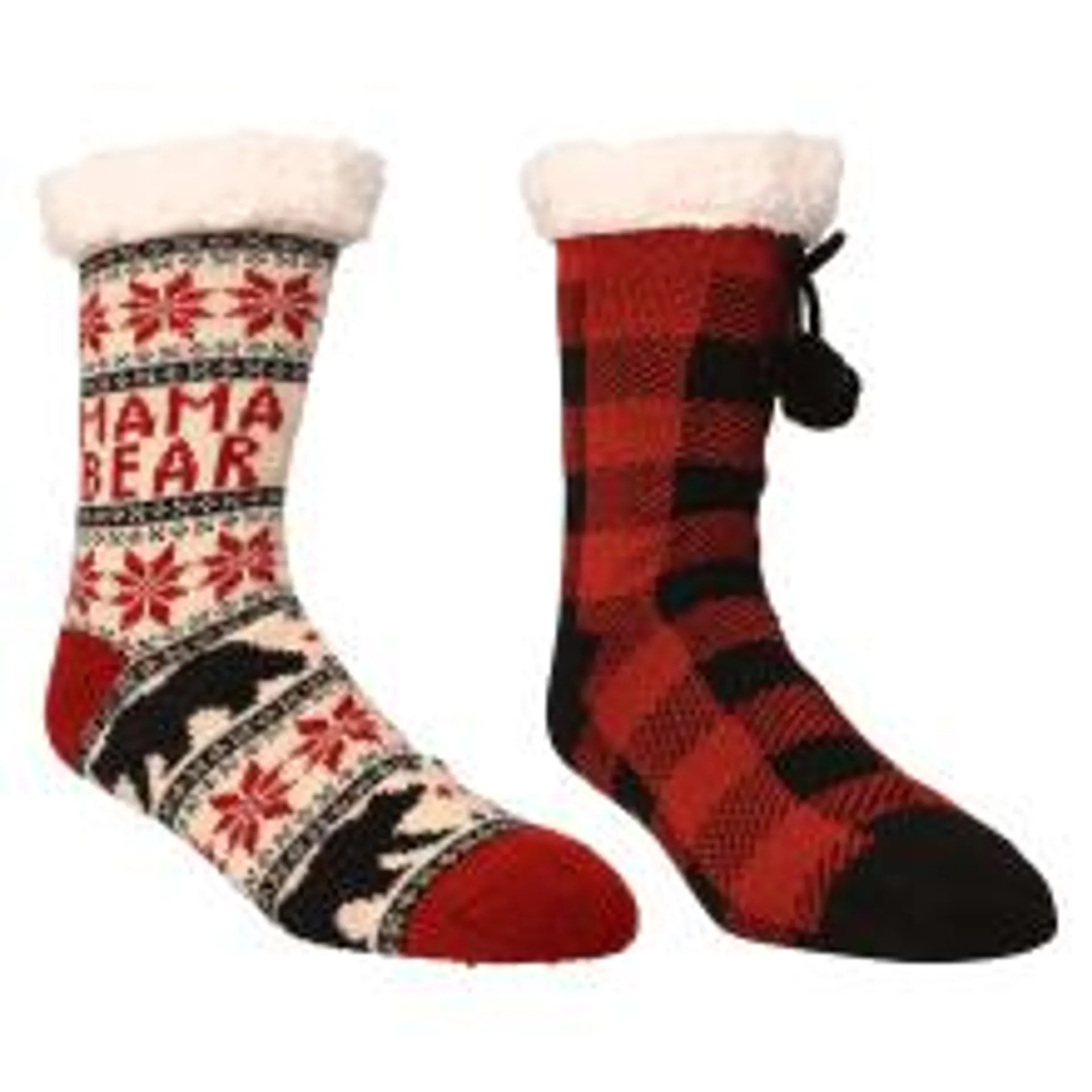 Natural Reflections Cozy Socks with Pom-Pom for Ladies 2-Pair Pack