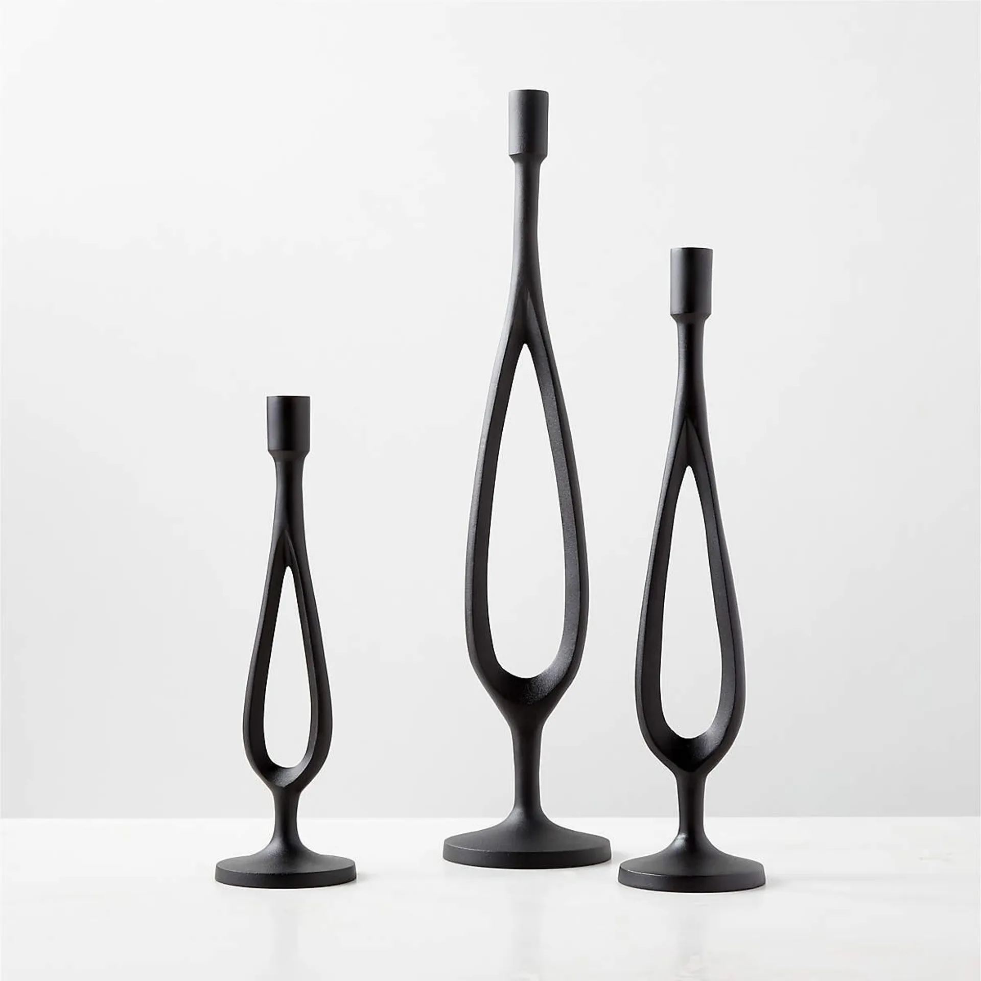 Atura Black Taper Candle Holders Set of 3