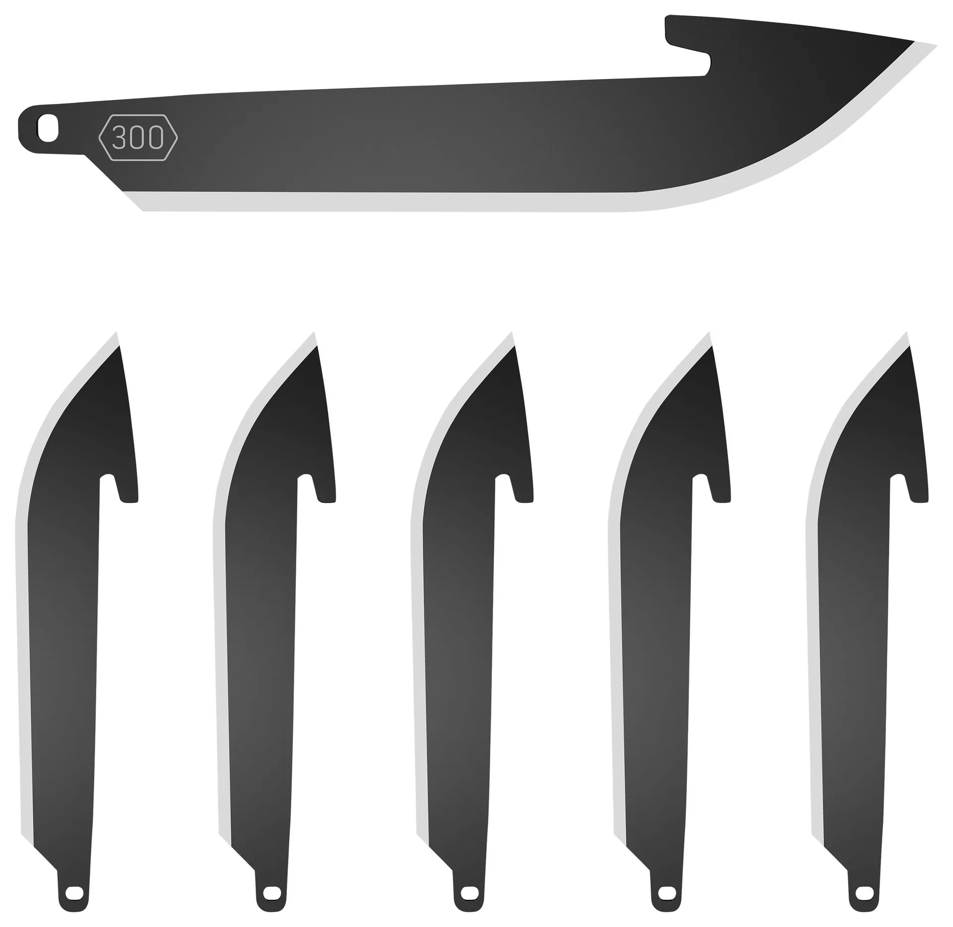 Outdoor Edge® RazorSafe Drop Point Knife Replacement Blades - Black - 3.0" - 6-Pack