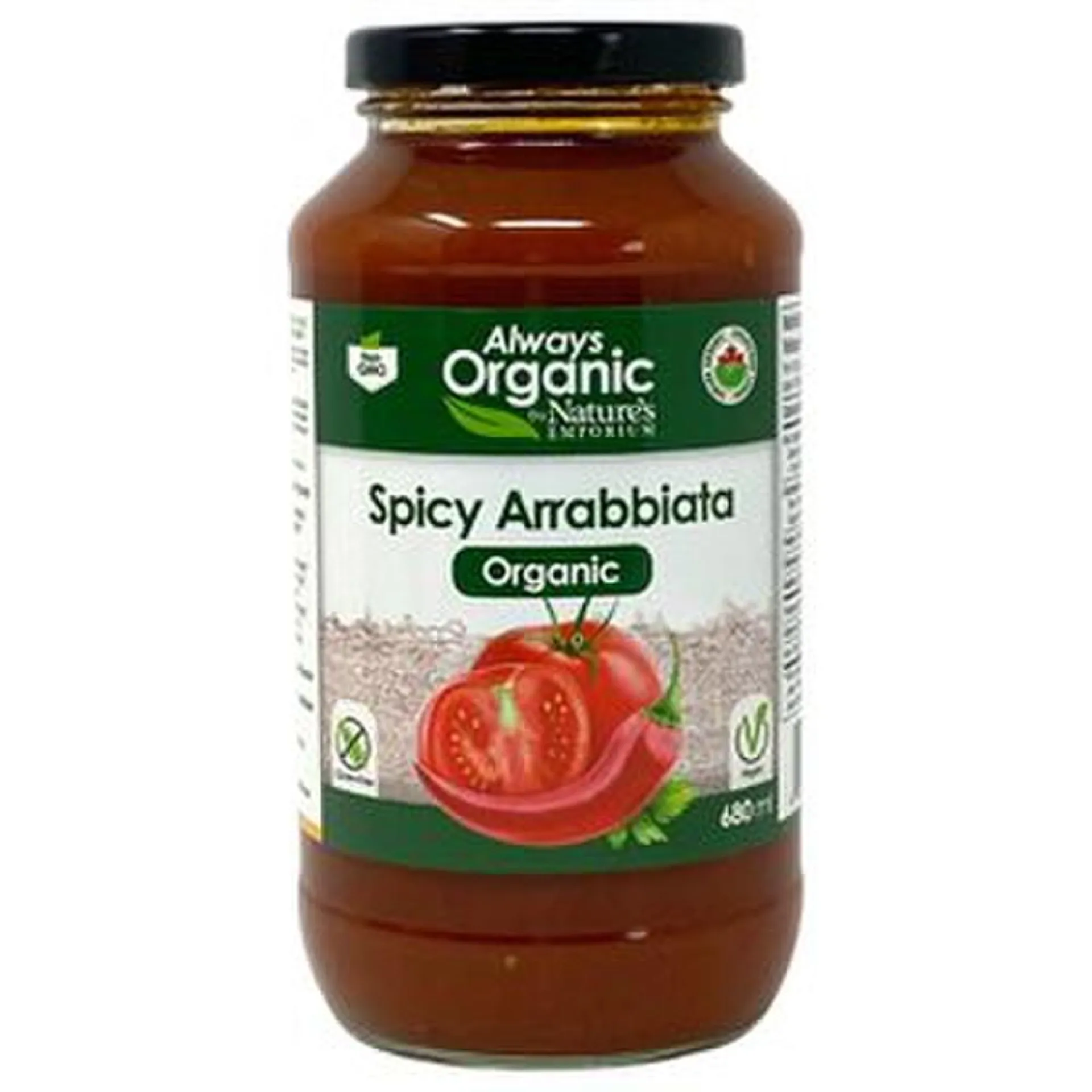 Always Organic Pasta Sauce Arrabiata Org 740 ml