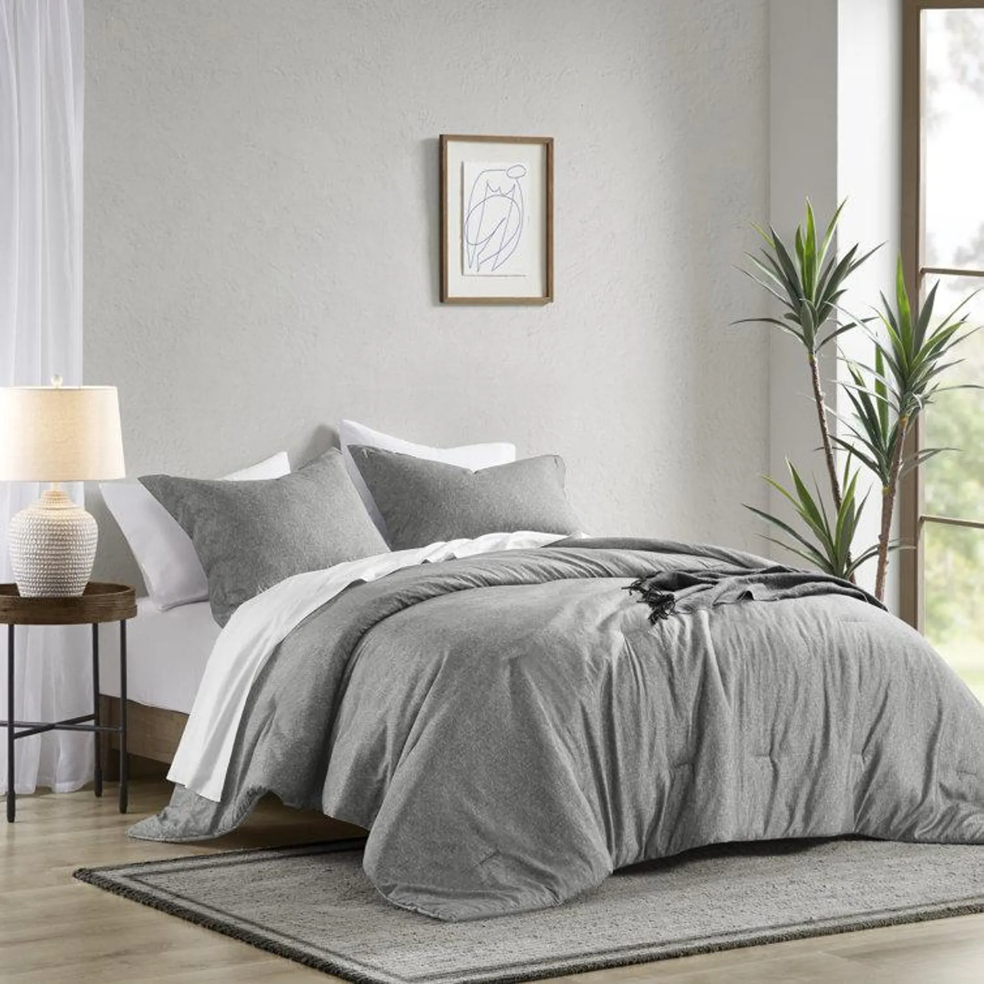 Carsonhill Chambray Print Lightweight Modern Comforter Set