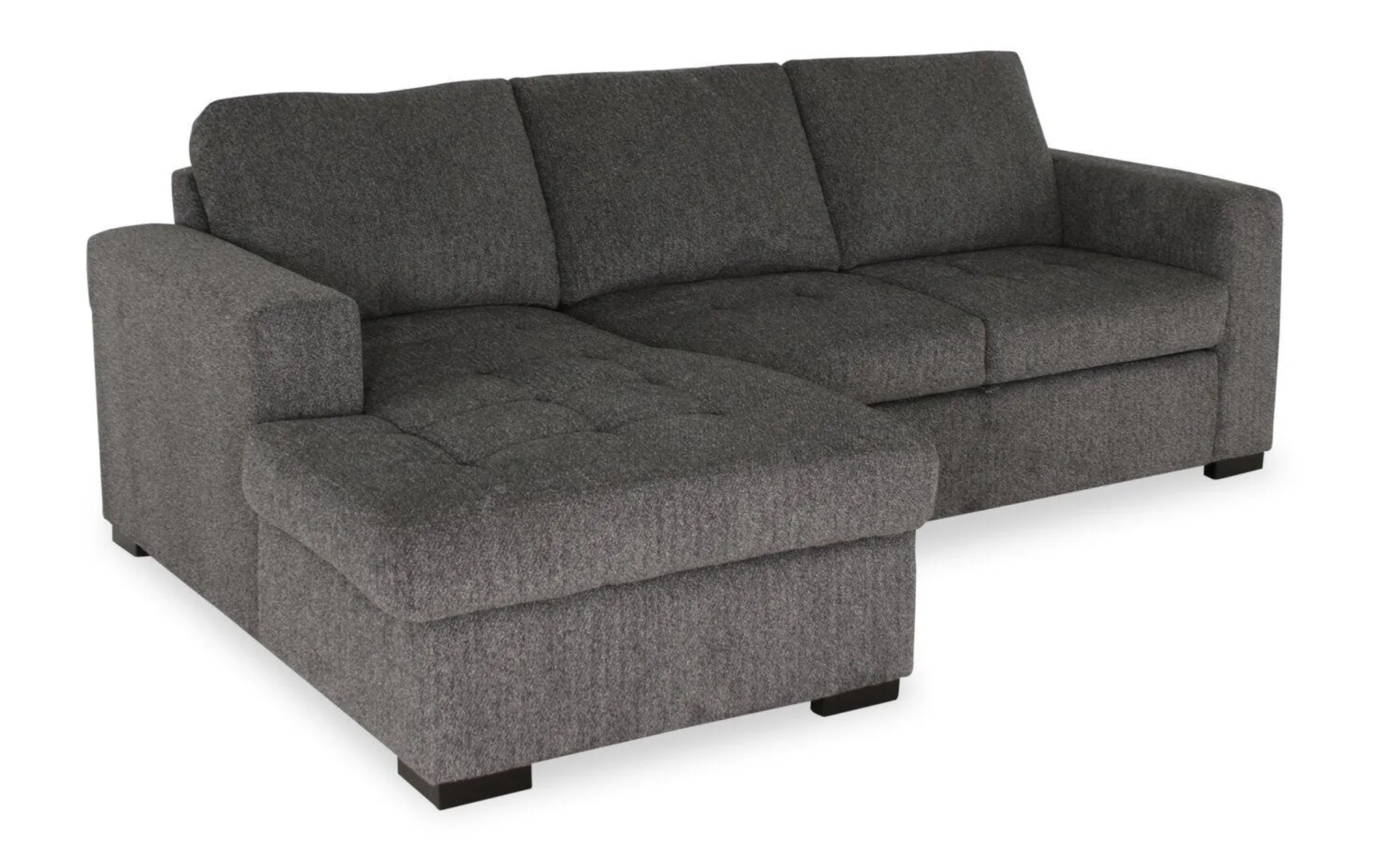 Legend 2-Piece Left-Facing Chenille Sleeper Sectional Sofa - Pepper