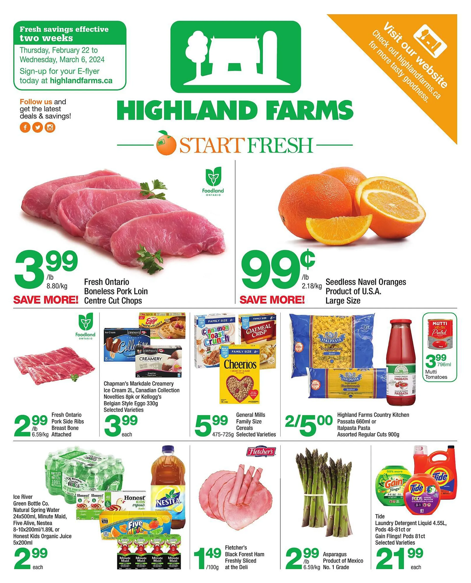 Highland Farms flyer from February 22 to March 6 2024 - flyer page 1