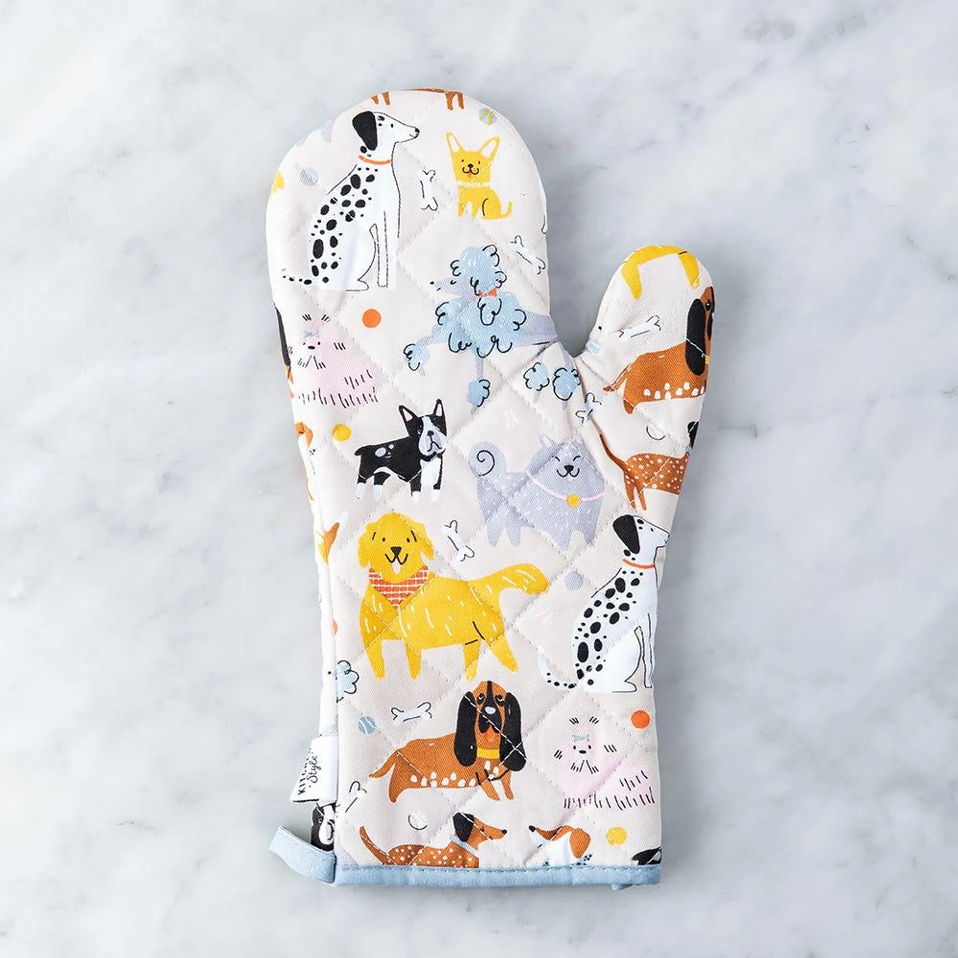 Kitchen Style Printed 'Dogs' Oven Mitt (Taupe)