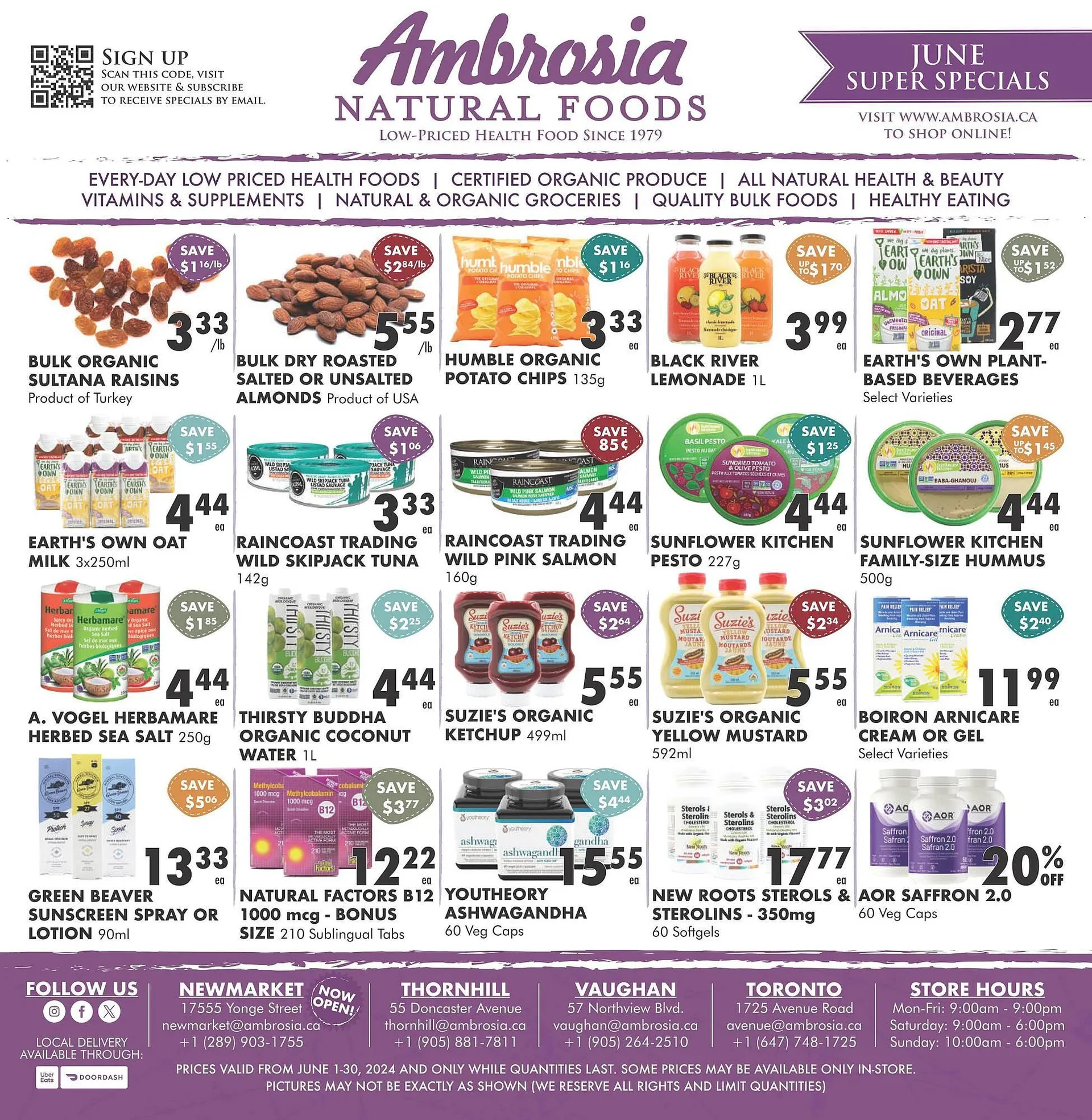 Ambrosia Natural Foods flyer - 1