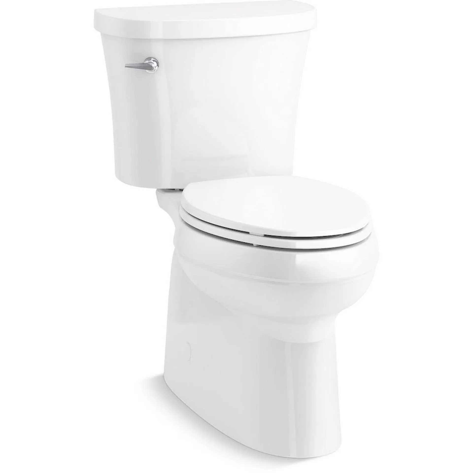 Gleam 2-Piece Chair Height Elongated Skirted 4.8 LPF Single Flush Toilet in White with Slow Close Seat