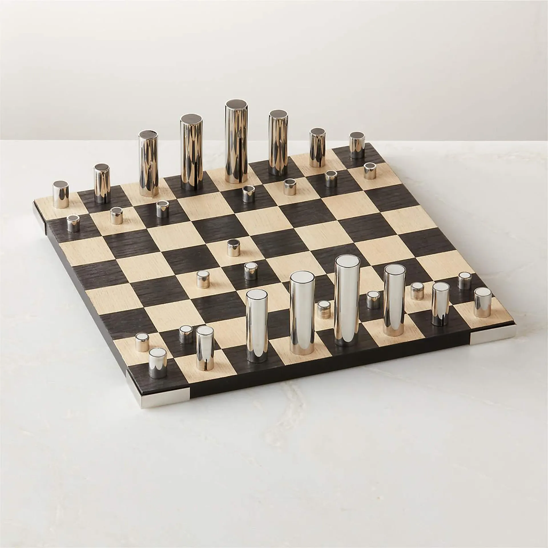 Famiglia Modern Stainless Steel Chess Set by Gianfranco Frattini