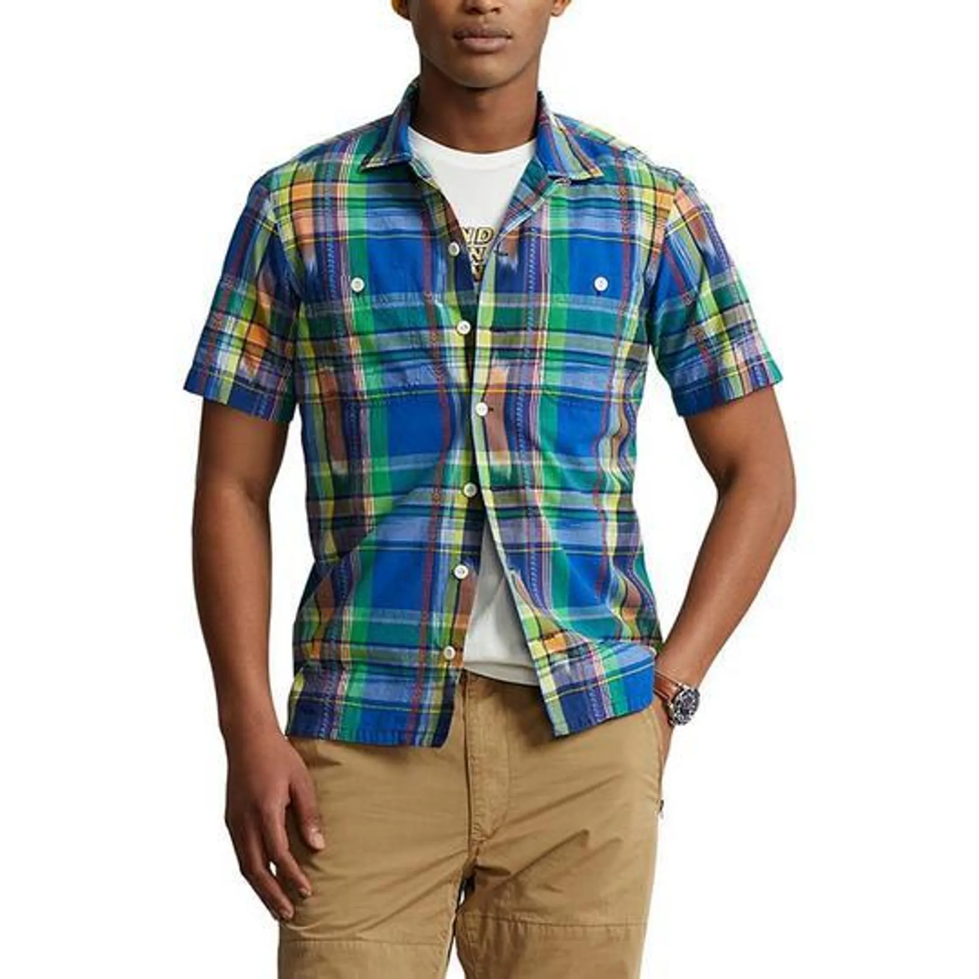 Men's Classic Fit Madras Camp Shirt