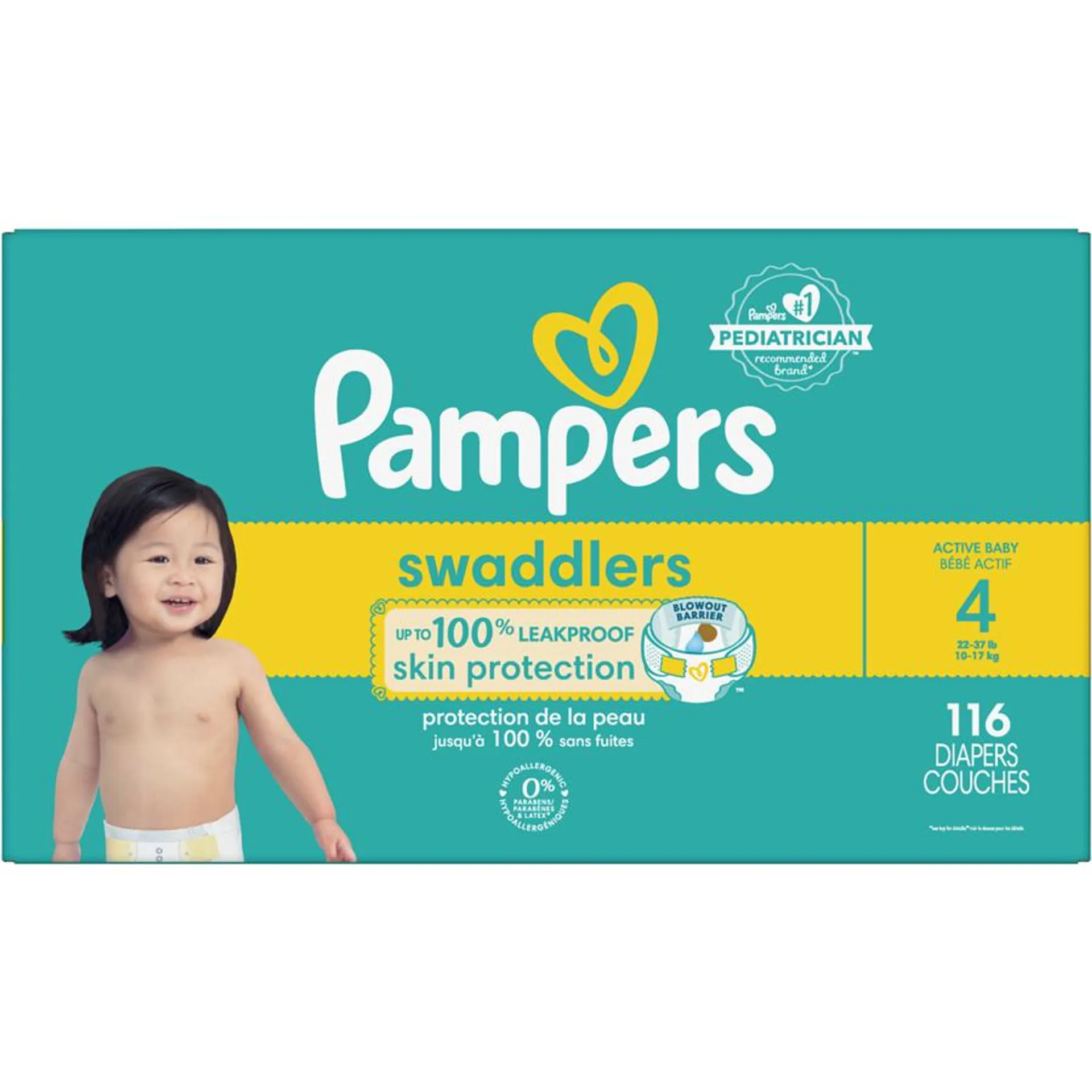 Swaddlers Active Baby Diaper Size 4 116 Count