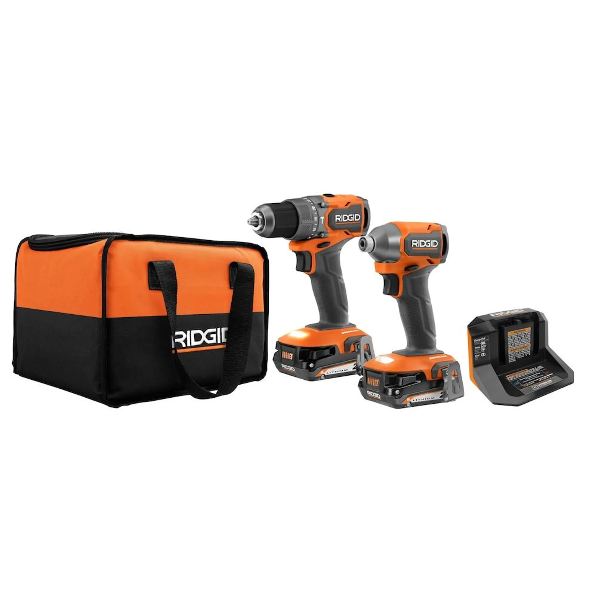 18V Sub-Compact 1/2in Hammer Drill and Impact Kit with (2) 2.0 Ah Batteries and Charger