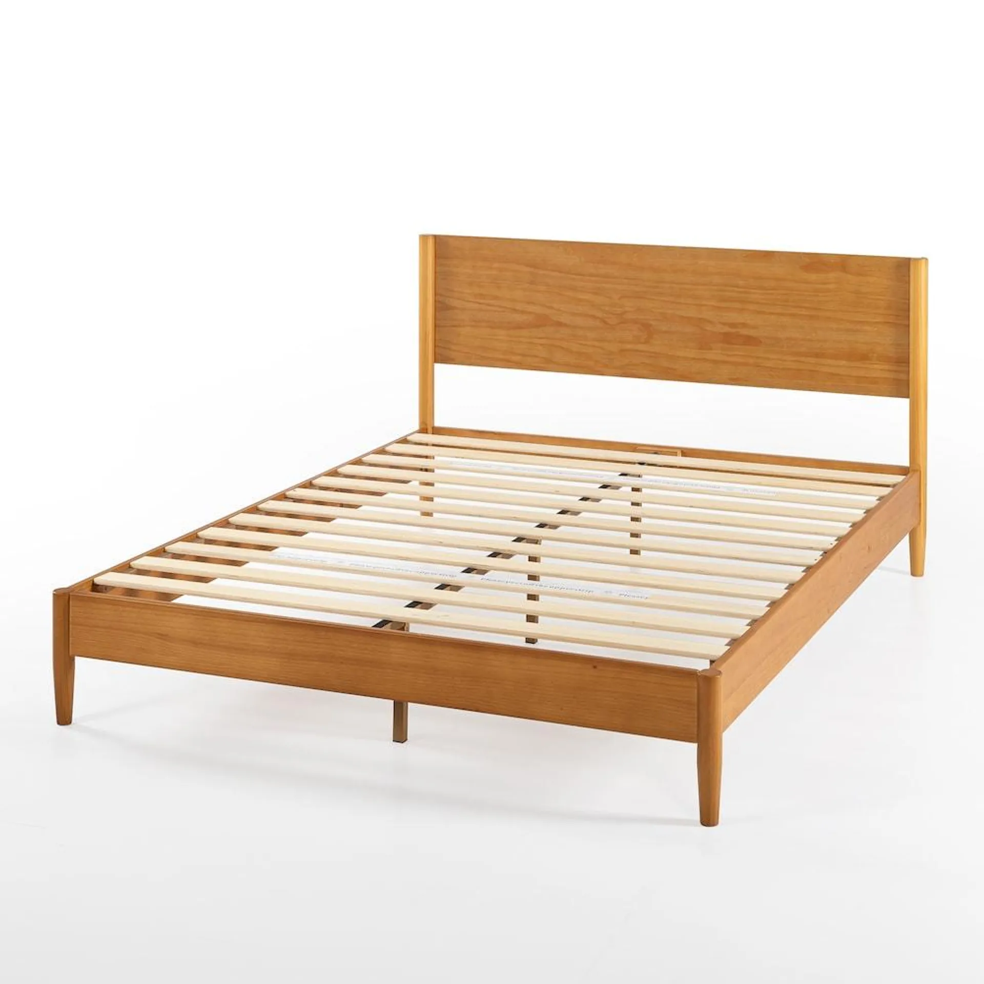 ZINUS Allen King Mid Century Wood Platform Bed Frame in Brown