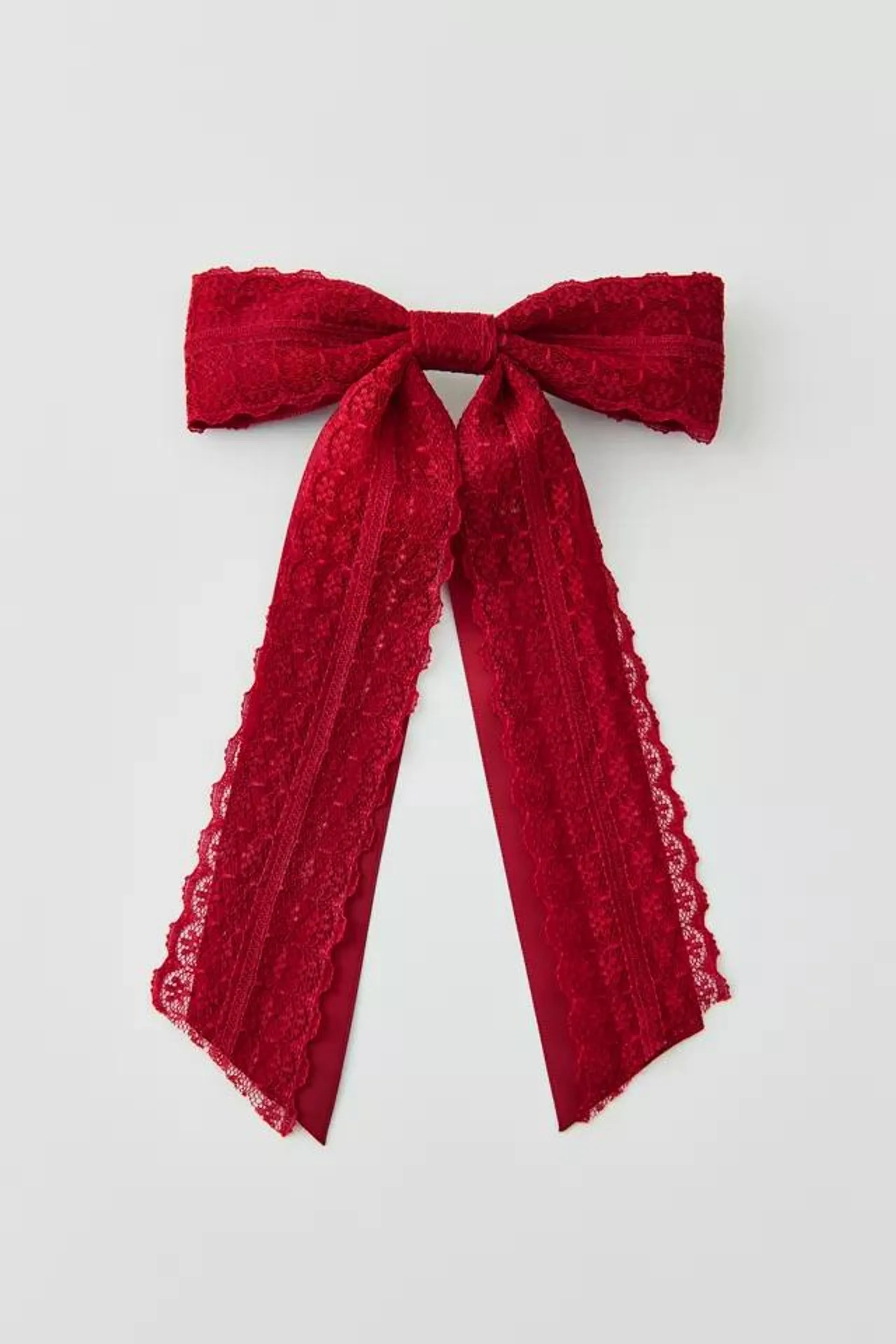 Dolly Satin Lace Hair Bow Barrette