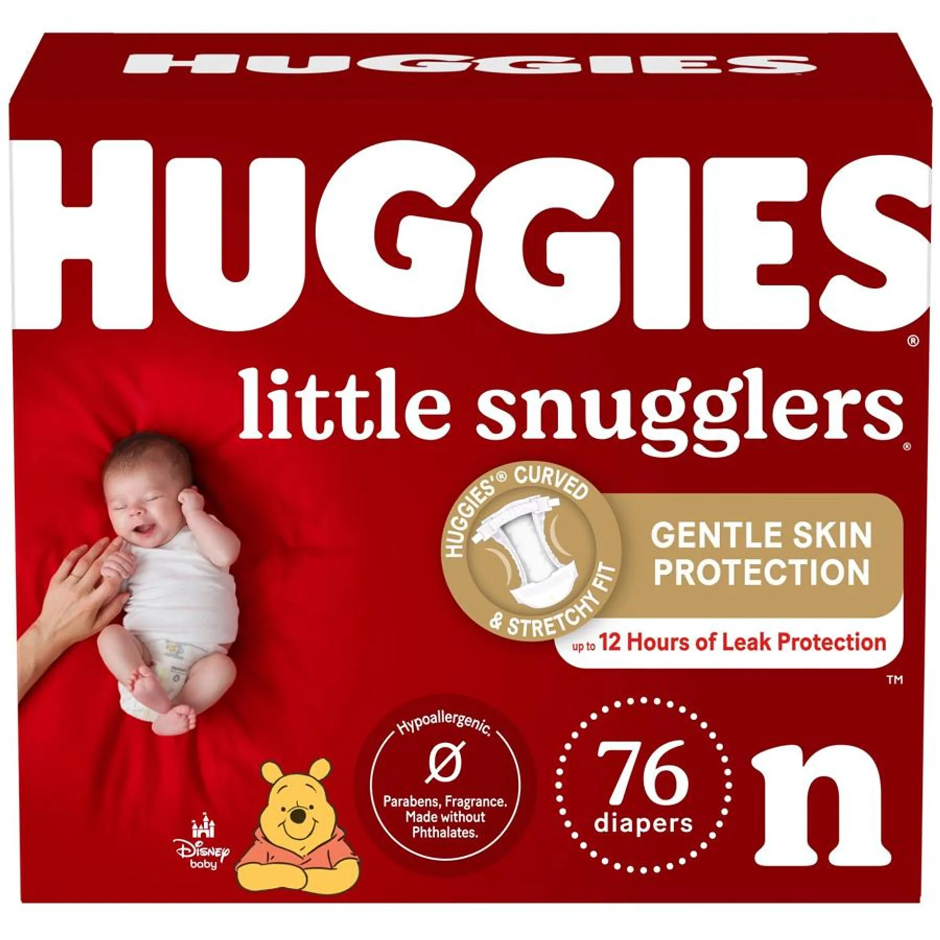 Little Snugglers Baby Diapers, Size Newborn (up to 10 lbs), 76 Ct