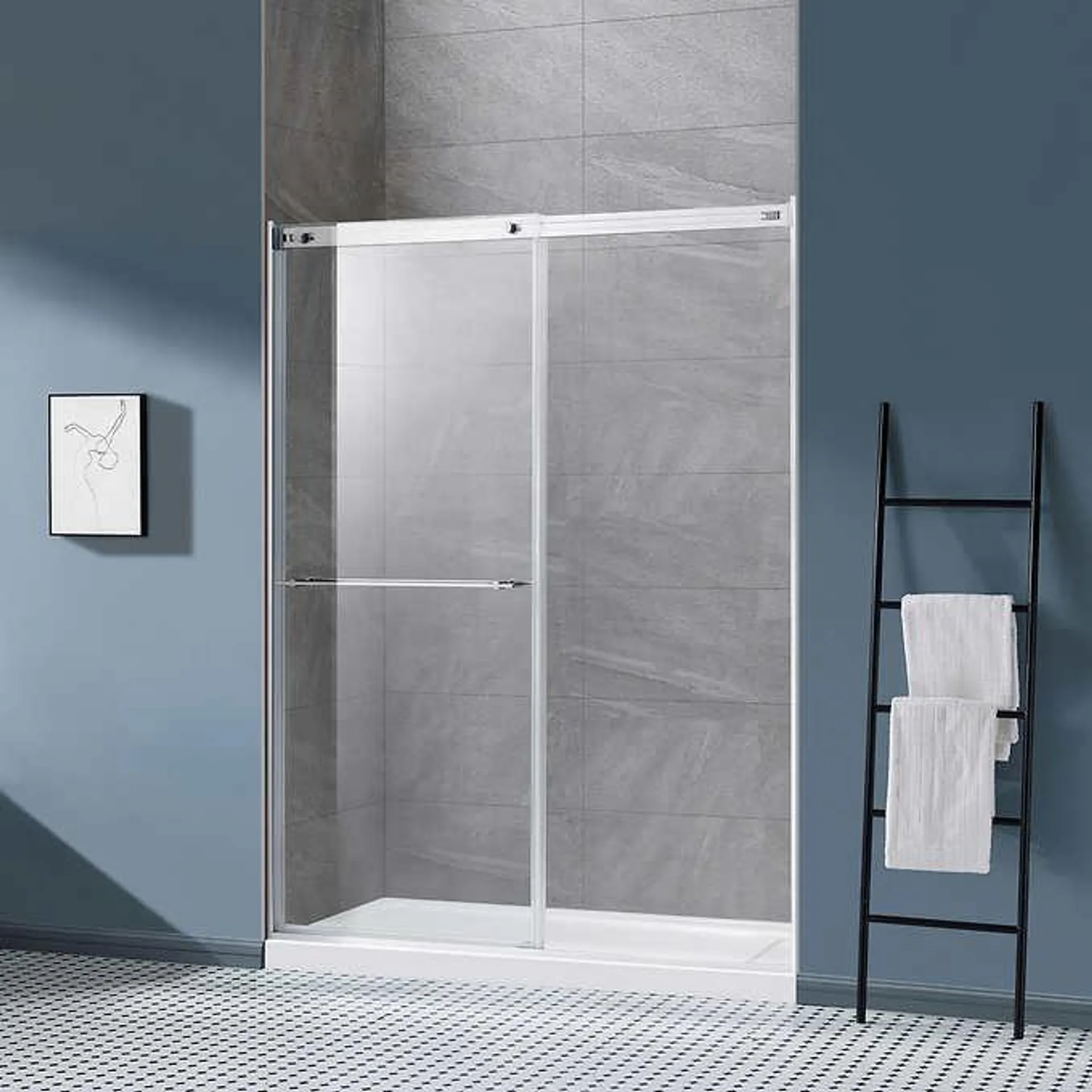 OVE Ivy 60 in. Framed Sliding Shower Door