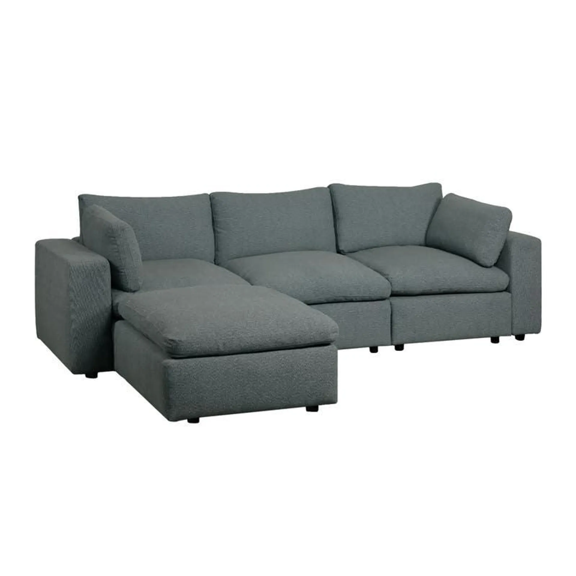 Sofa modulaire avec ottoman gris - 6 mcx