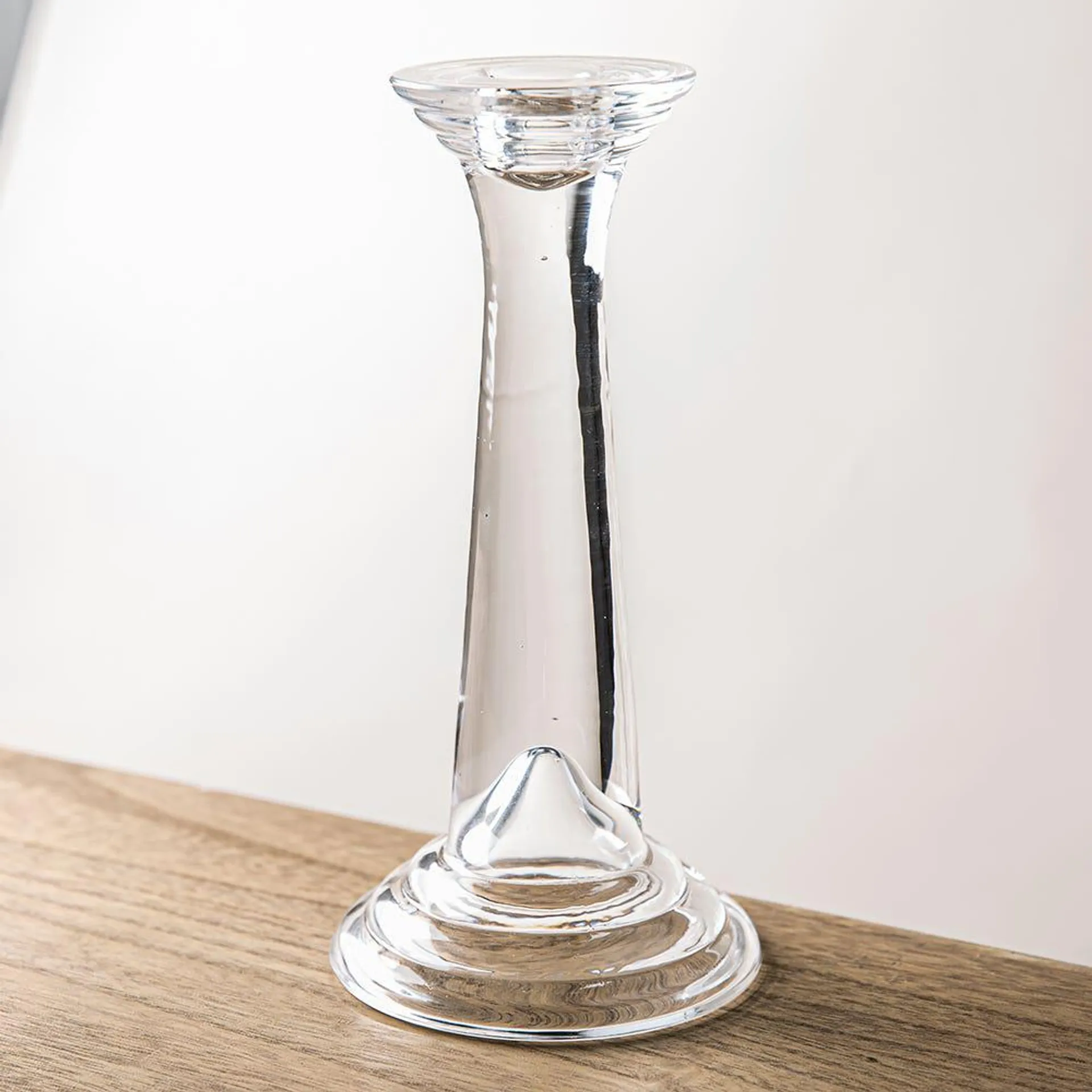 Harman Classic 'Round' Glass Candlestick Holder 4" (Clear)