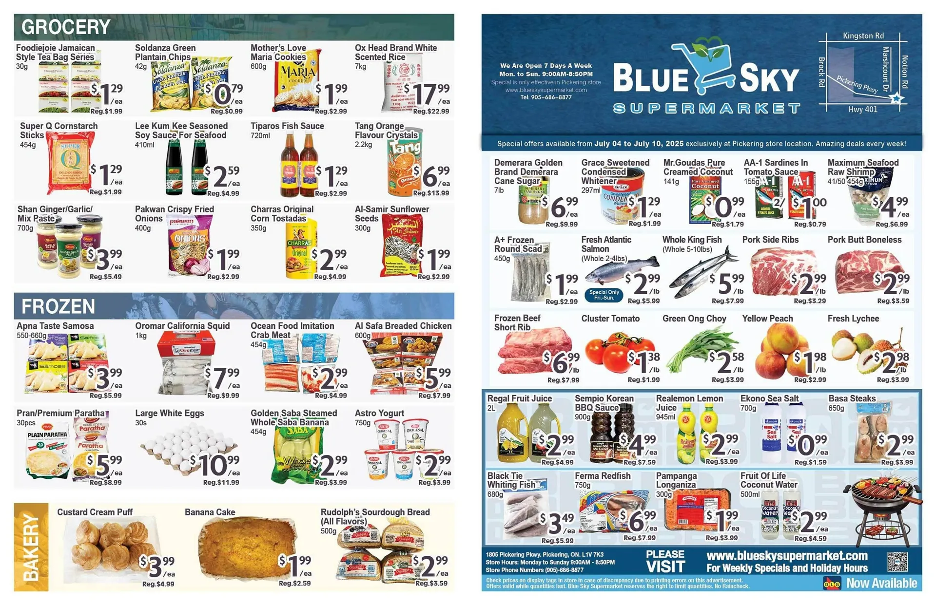 Blue Sky Supermarket flyer from July 4 to July 10 2025 - flyer page 1